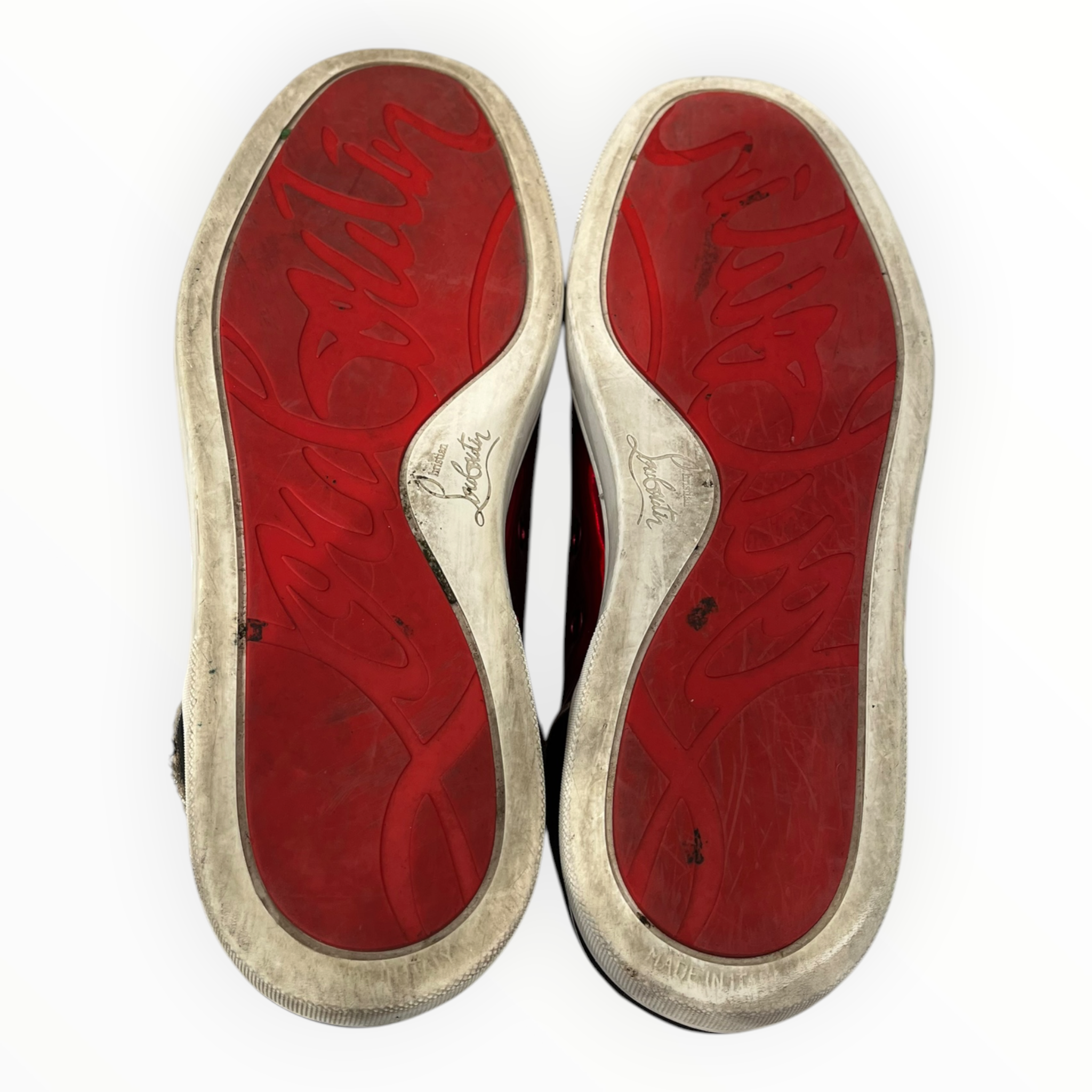 Christian Louboutin/Low-Sneakers/EU 41.5/RED/toe spikes blackbackwhitelogo view 5