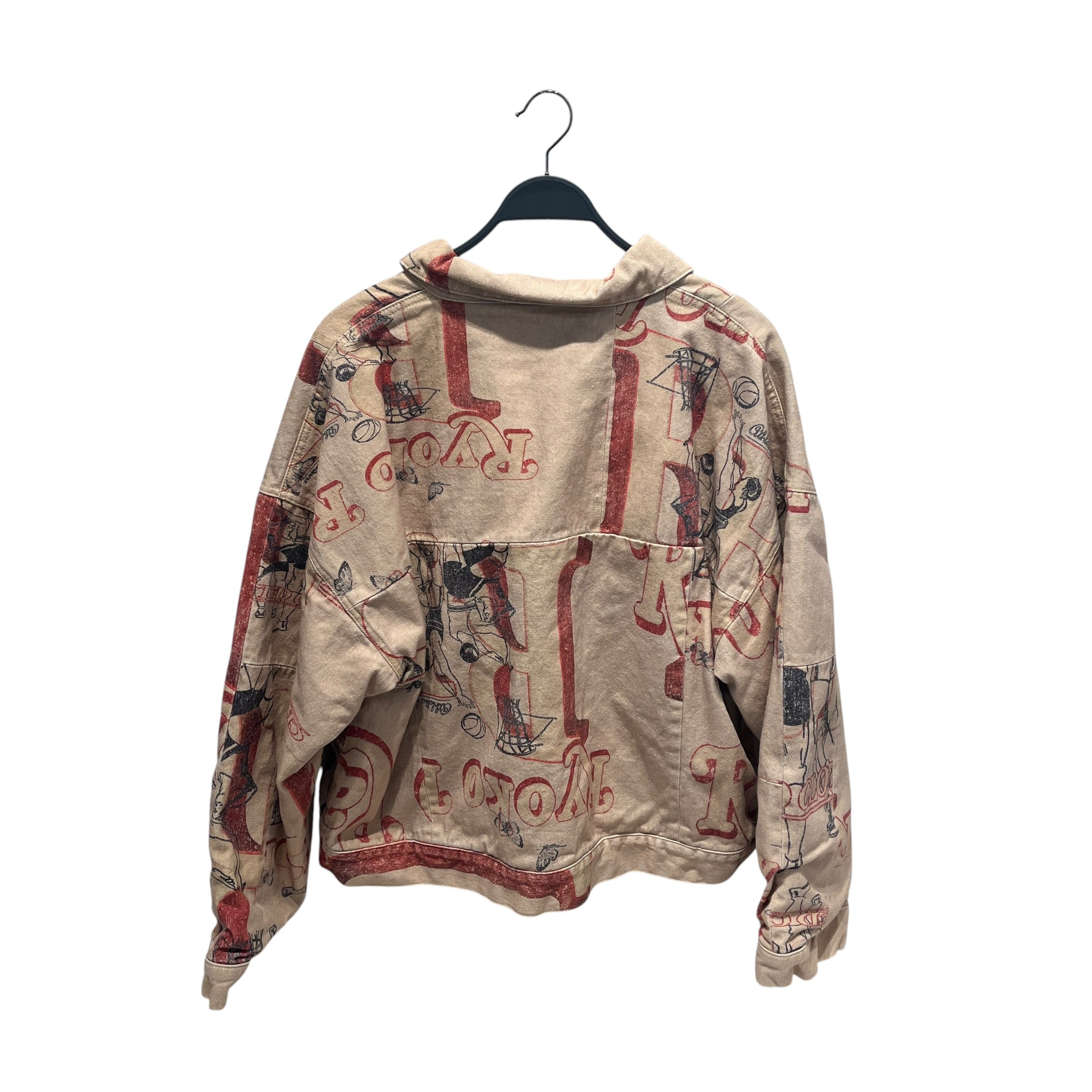 RYOKO RAIN/Denim Jkt/L/Cotton/BEG/Single Breasted/All Over Print/Athletic Streetwear Hoop Jkt view 2