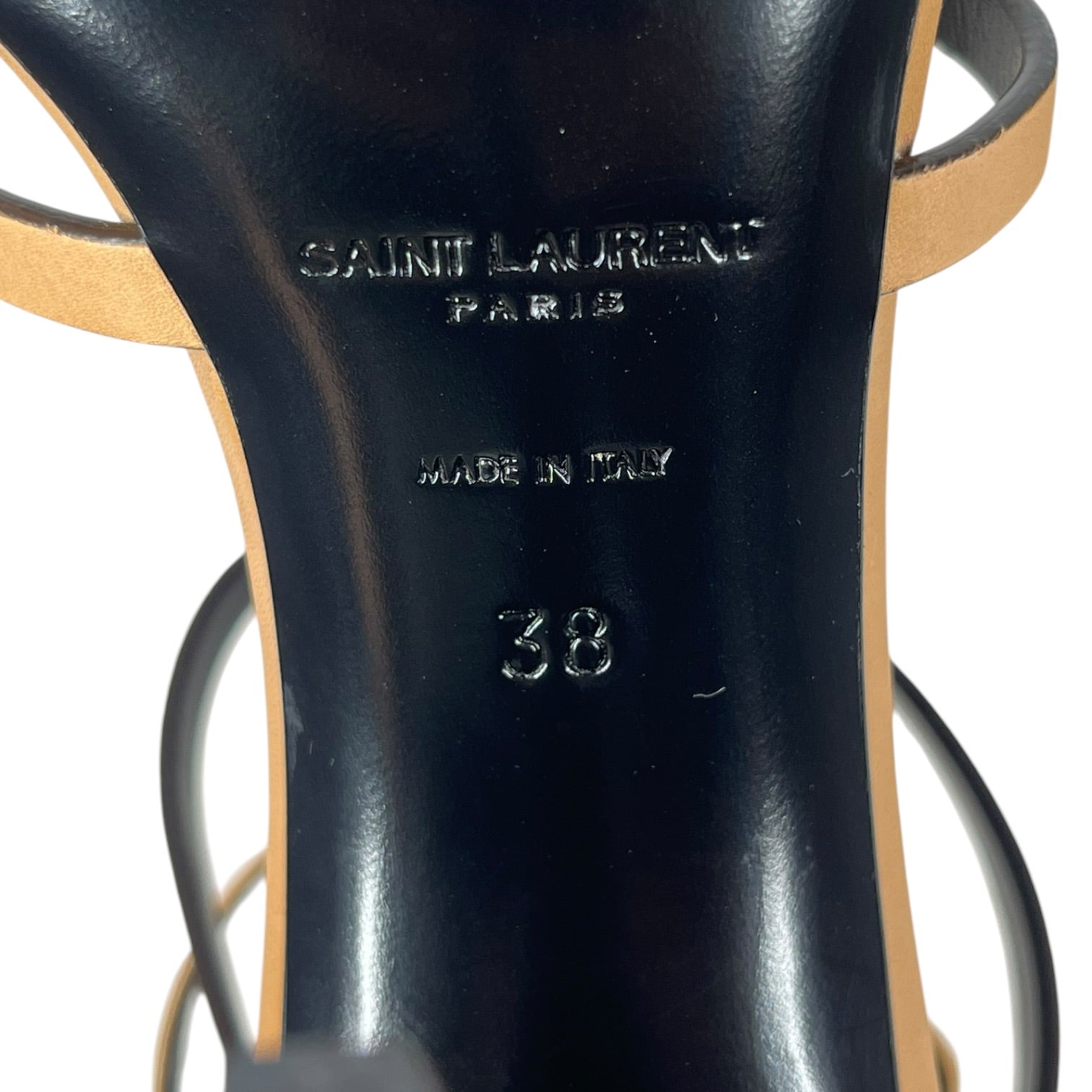 SAINT LAURENT/Heels/EU 38/Leather/BEG/CASSANDRA STRAP HEEL view 4