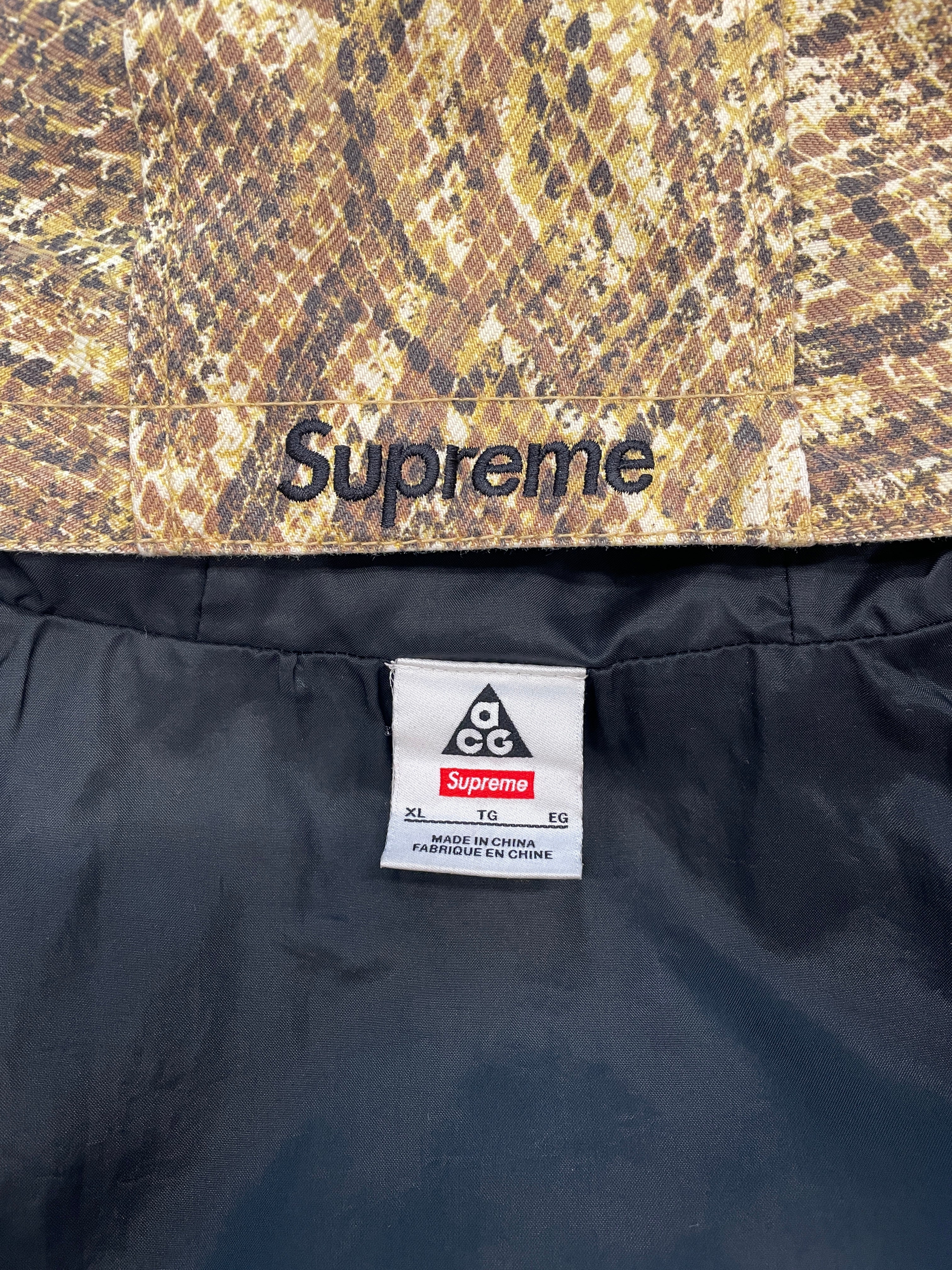 Supreme/NIKE ACG/Zip Up Hoodie/XL/All Over Print/Cotton/GLD/SNAKESKIN PULL-UP\FW 22' view 5