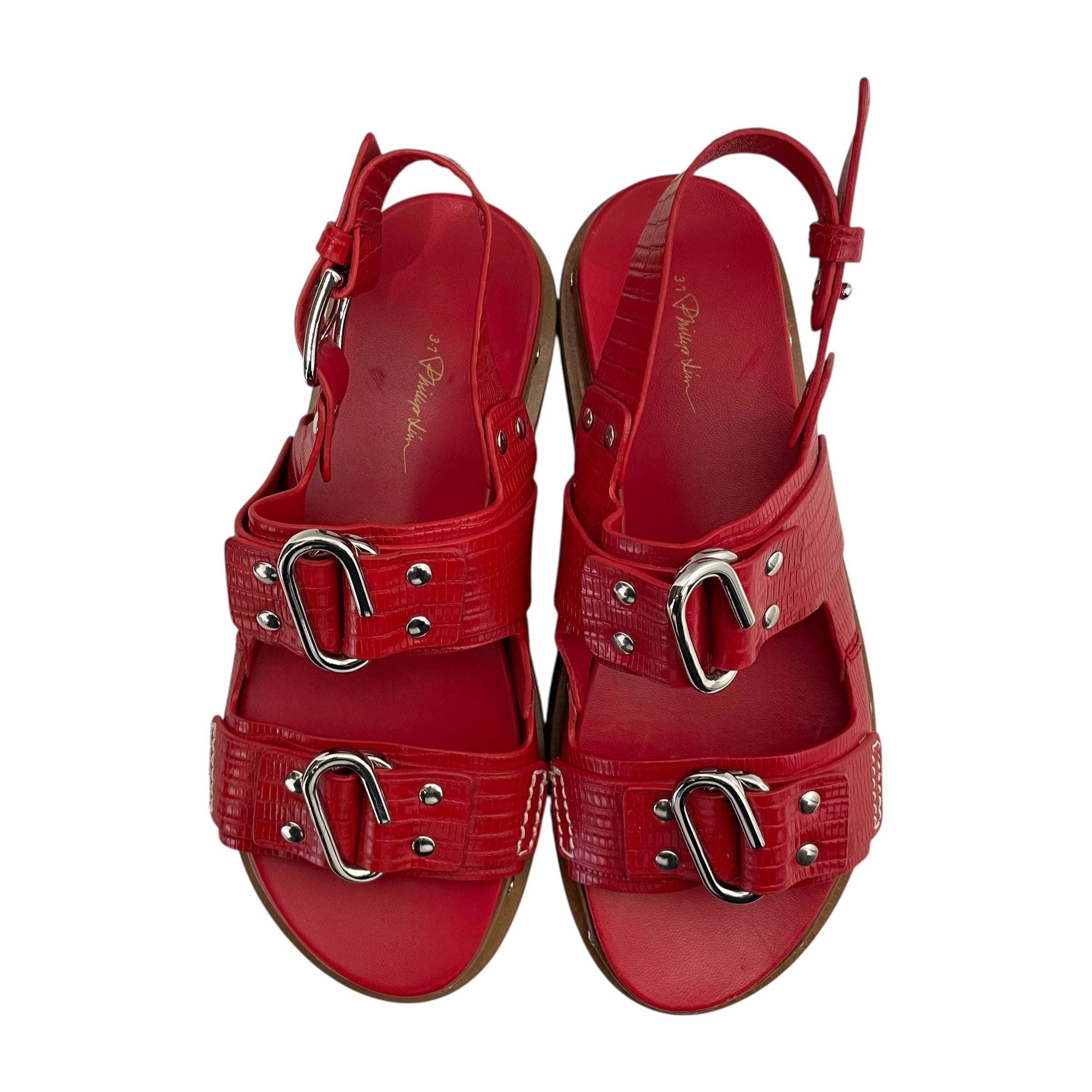 3.1 phillip lim/Sandals/EU 39/Leather/RED/RING ON BUCKLE view 5