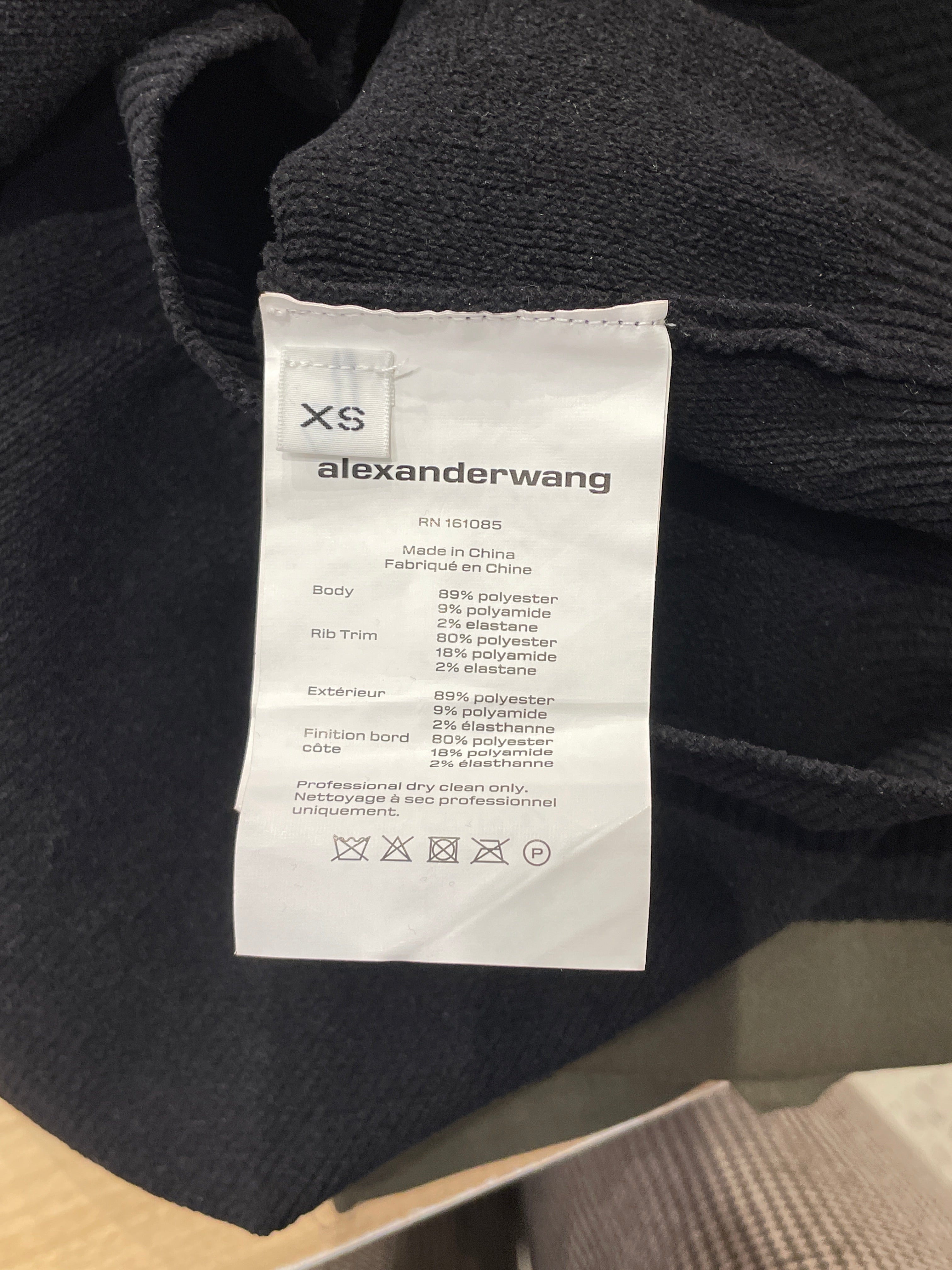 Alexander Wang/Sweater/XS/Polyester/BLK/embriodered logo/short sleeve view 4