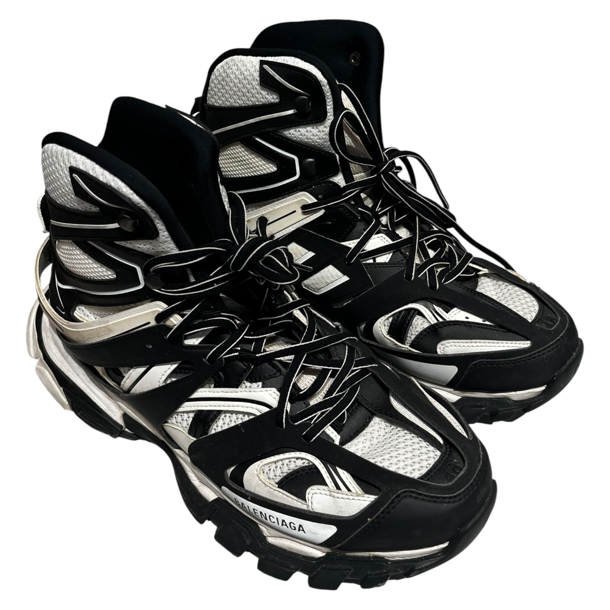 BALENCIAGA/Hi-Sneakers/US 13/Cotton/White/BLK view 1
