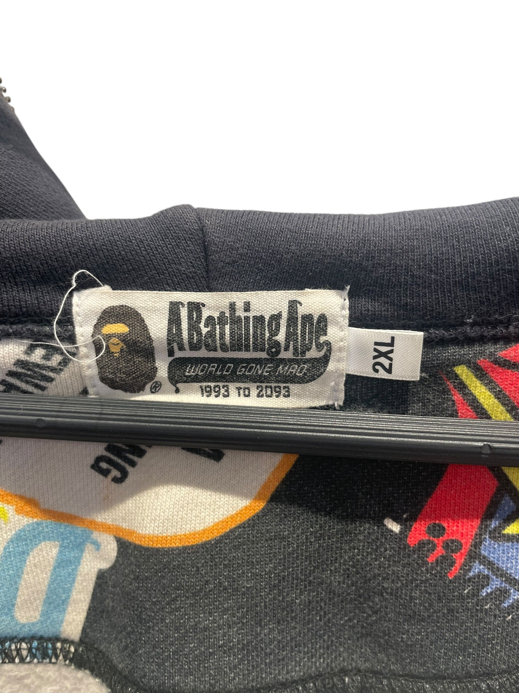 A BATHING APE/Zip Up Hoodie/XXL/All Over Print/Cotton/GRY/Multi Motif Full Zip view 4