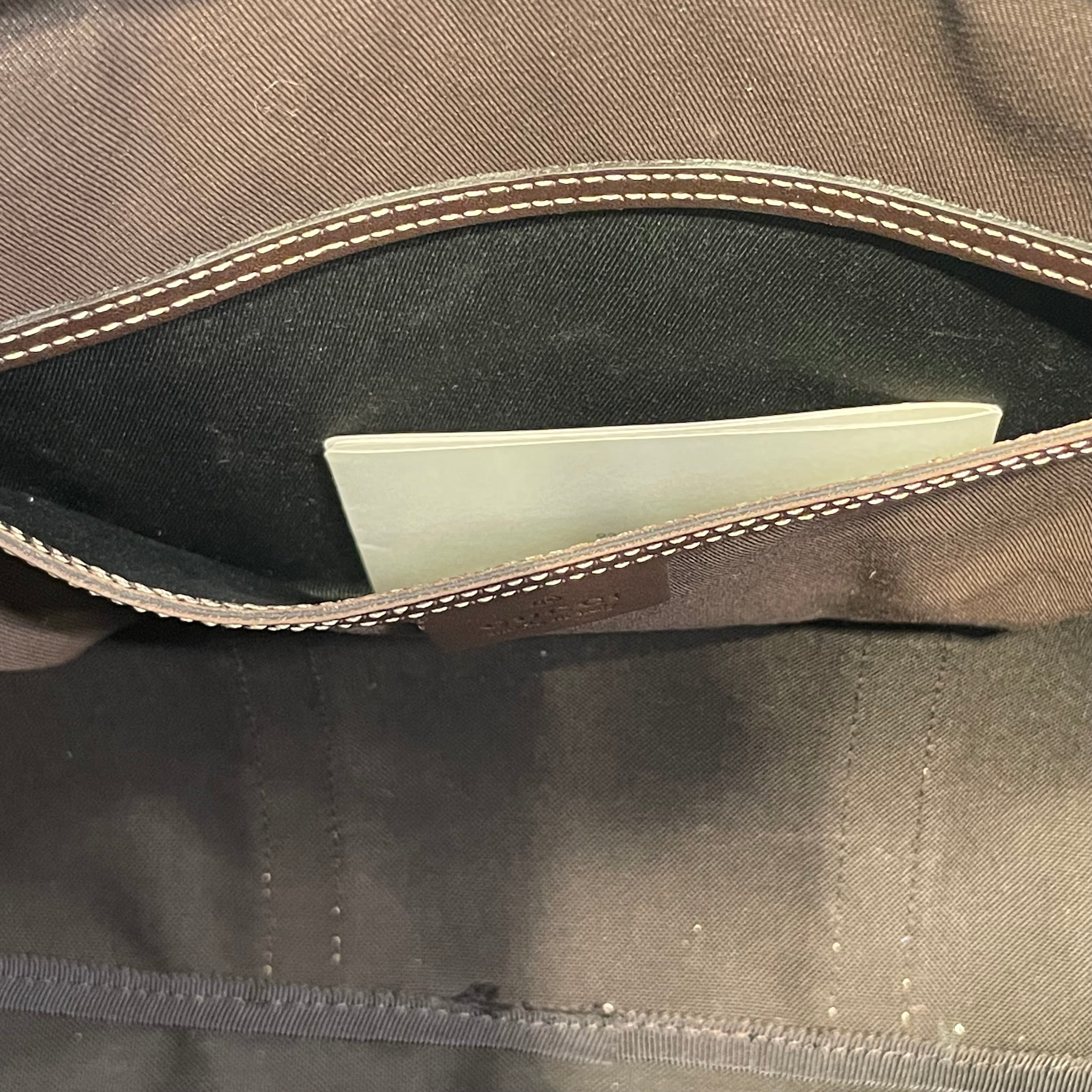 GUCCI/Cross Body Bag/Monogram/Leather/CRM/briefcase travel bag view 6