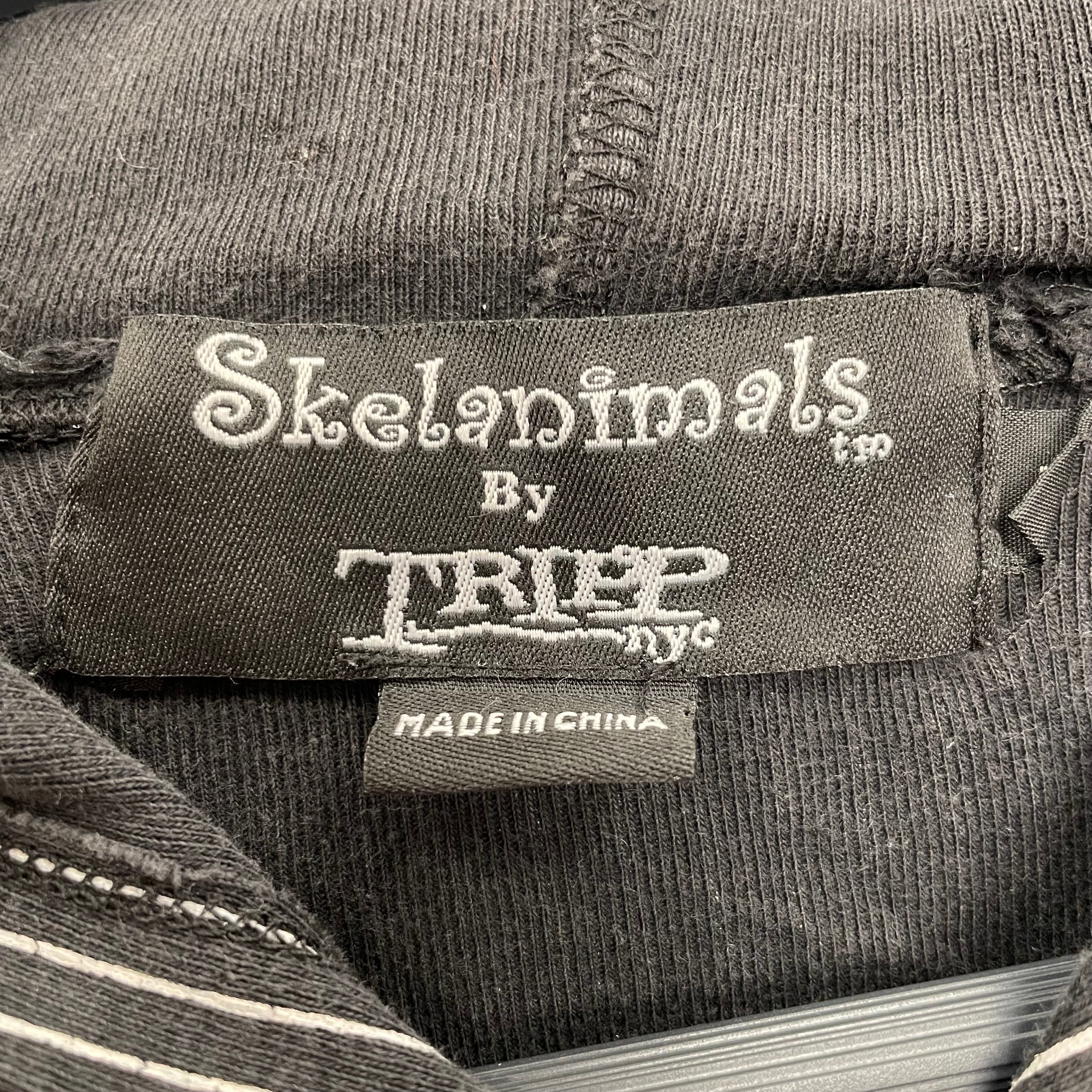 TRIPP NYC/Zip Up Hoodie/XL/Stripe/Cotton/BLK/SKELANIMALSPATCHES view 3