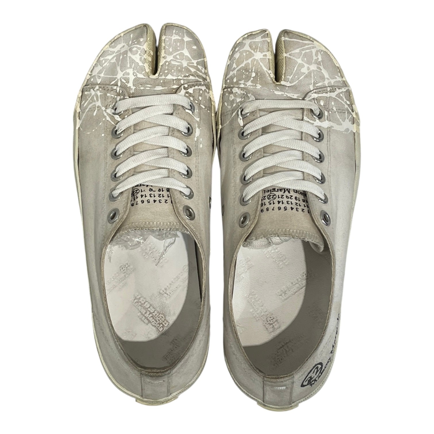 Maison Margiela/Low-Sneakers/EU 41/Cotton/WHT/splatter tabi sneaker view 3