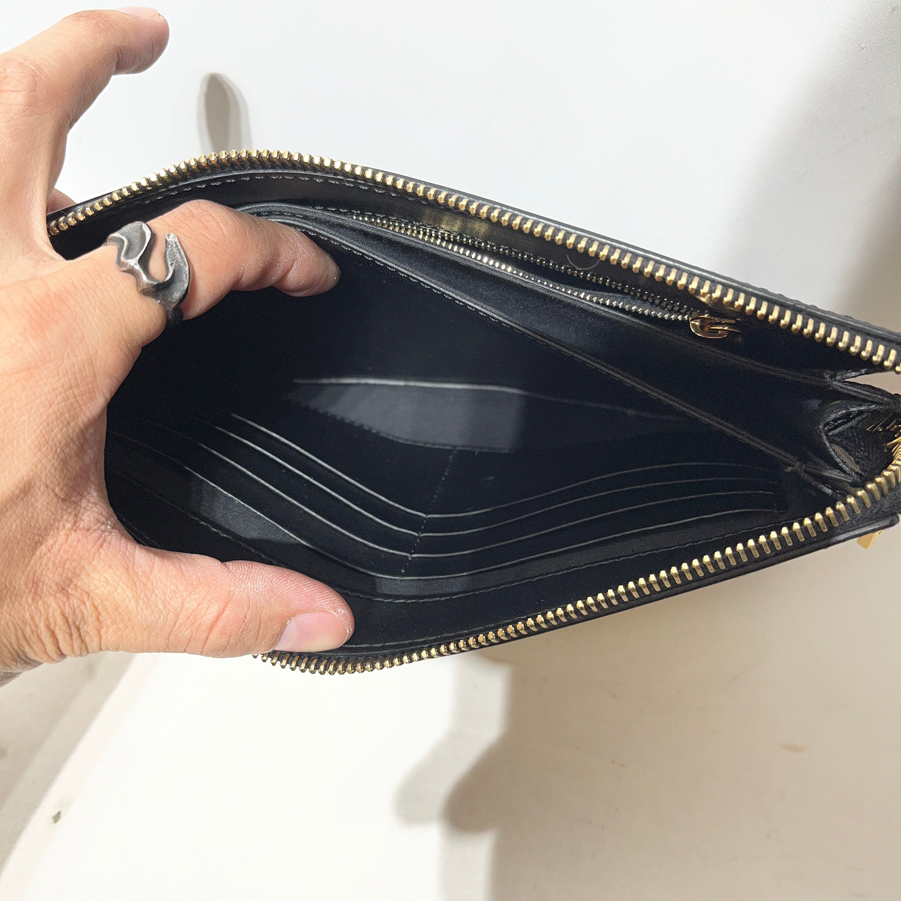 FENDI/Pouch/Leather/BLK/GOLD EYE POUCH view 8