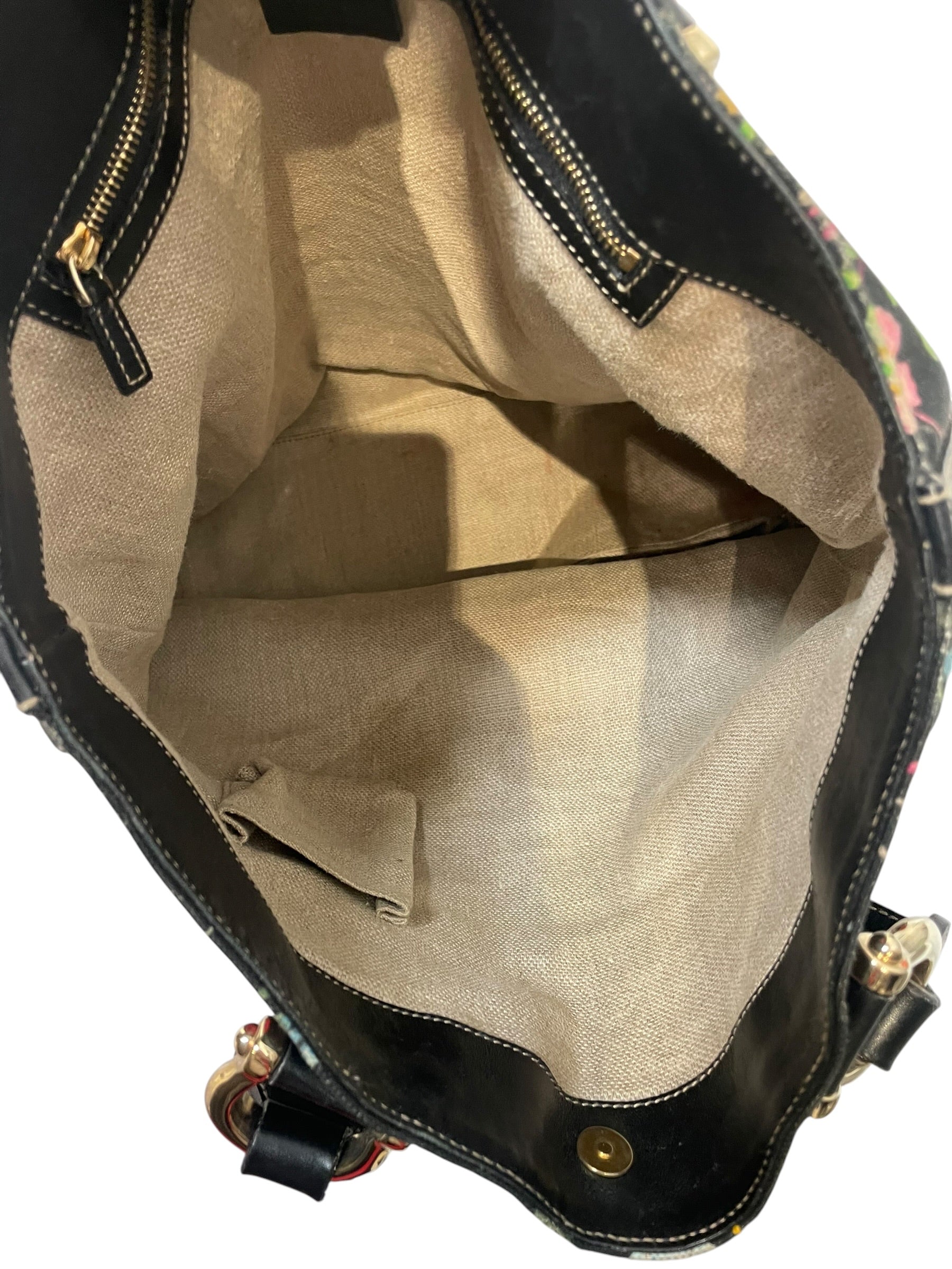GUCCI/Tote Bag/Floral Pattern/BLK/Gucci Floral Canvas Tote view 4