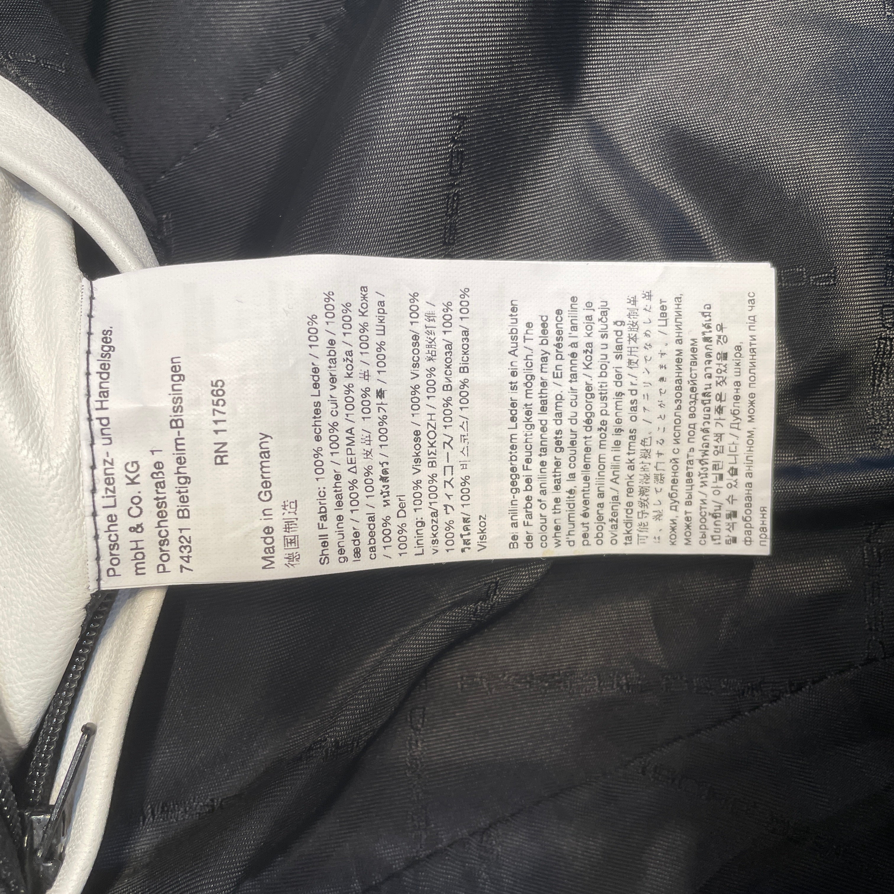 Porsche Design/Riders Jkt (S)/M/Leather/WHT/ view 4