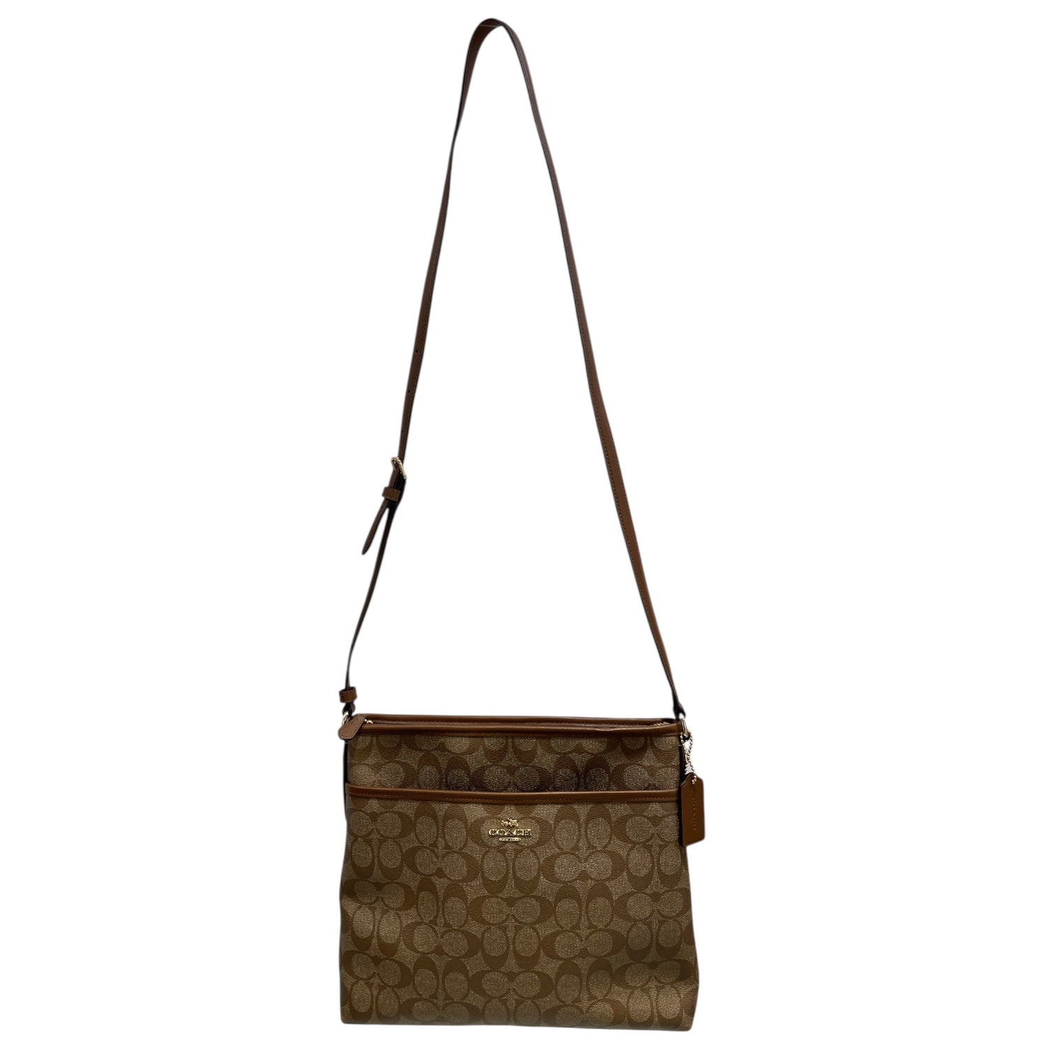 COACH/Tote Bag/Monogram/BRW/front pocket/ messanger style view 1