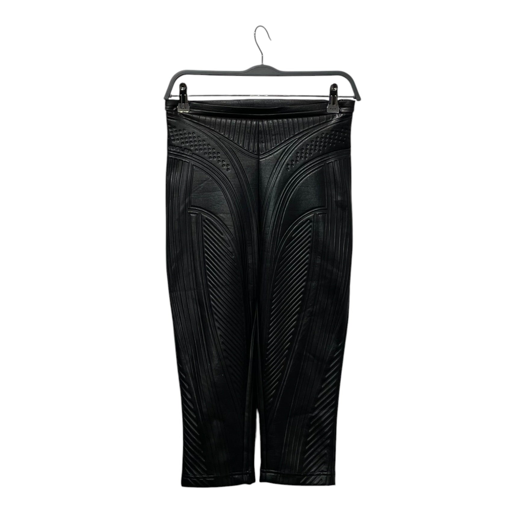 MUGLER/Cropped Pants/34/Polyester/BLK/embossed scuba capri leggings view 1