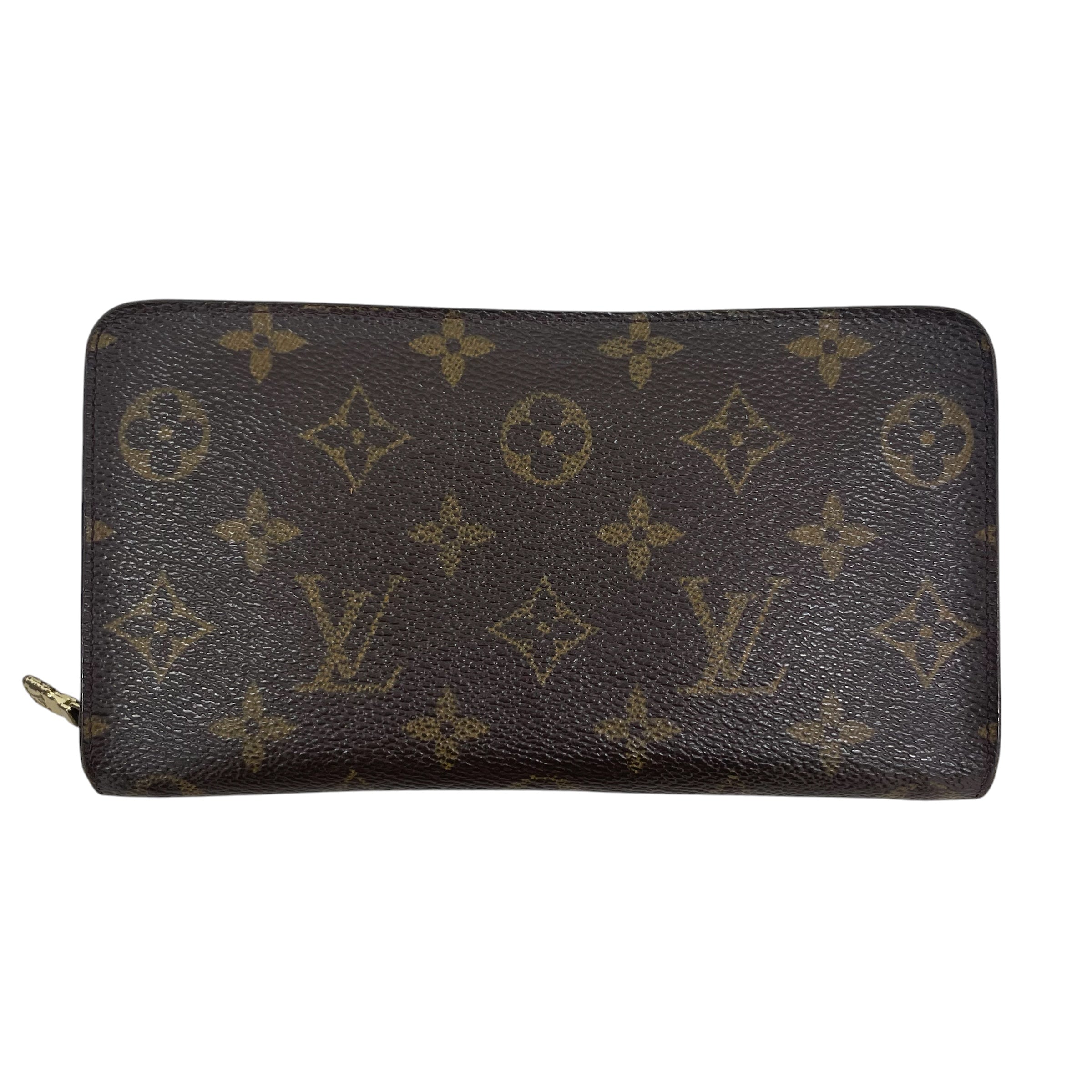 LOUIS VUITTON/Long Wallet/All Over Print/Leather/MLT/L's/gld/brw in/zippy wallet/blk lo view 2