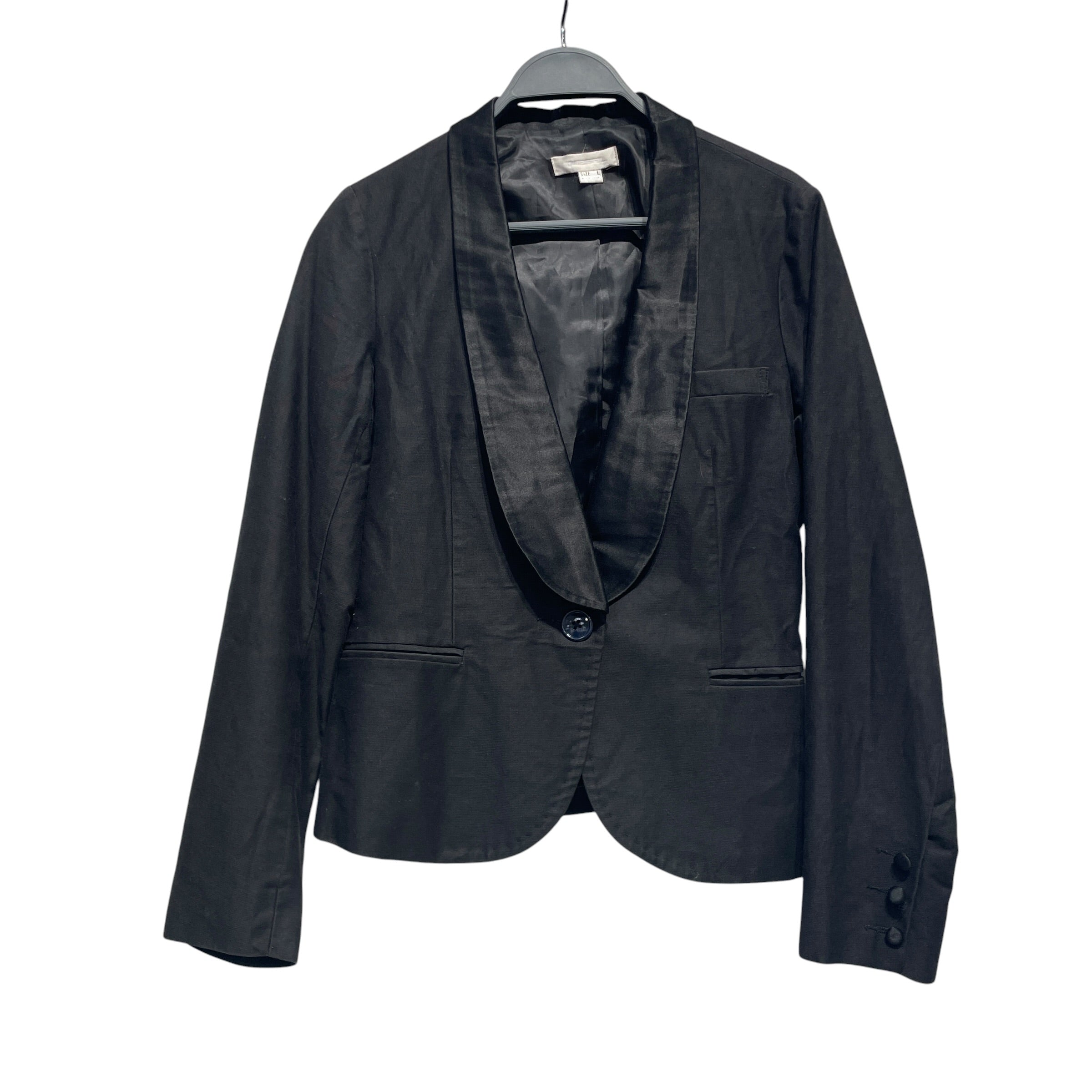 DIESEL/Tailored Jkt/L/Cotton/BLK/SILL LAPEL/ ONE BUTTON view 1