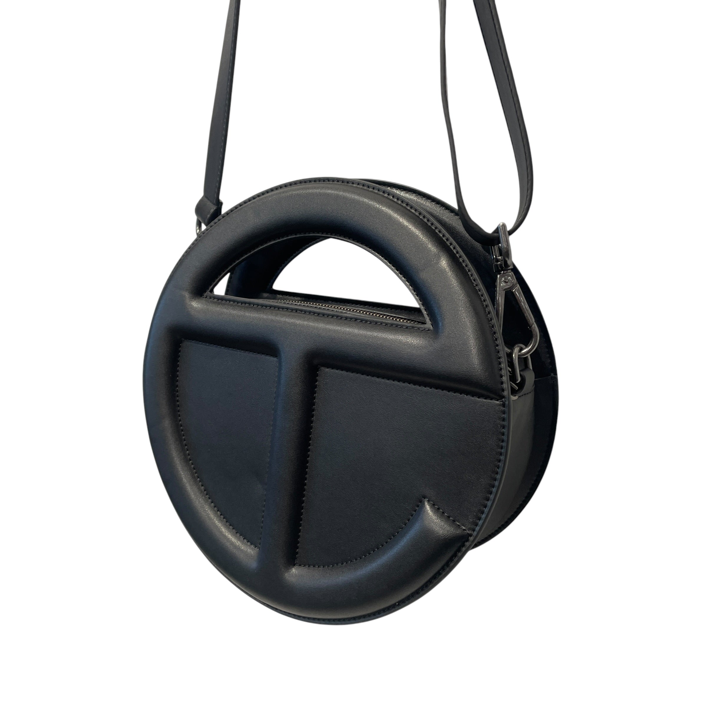 Telfar/Cross Body Bag/Faux Leather/BLK/CIRCLE BAG DOUBLE SIDED LOGO view 3