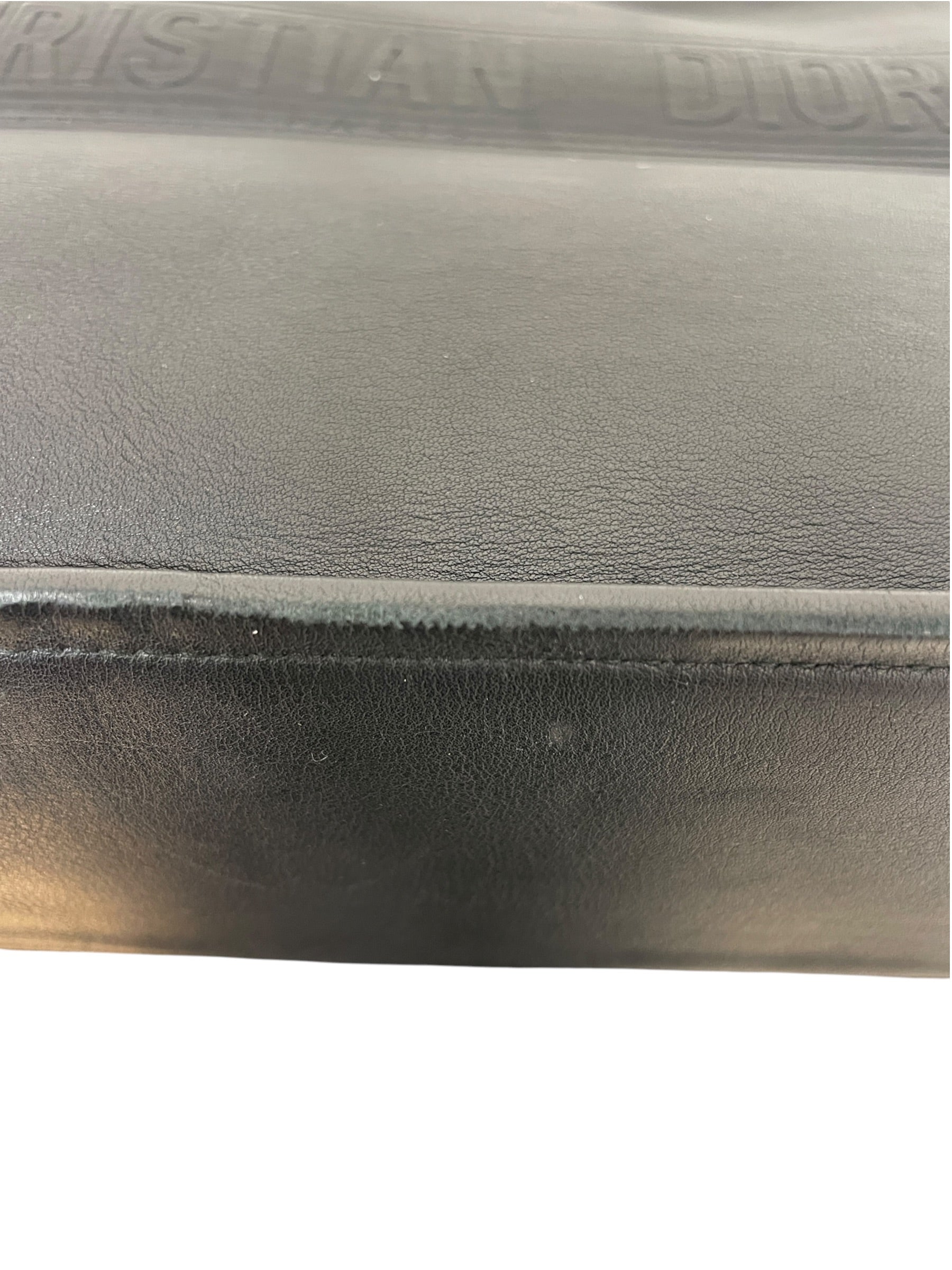 Christian Dior/Tote Bag/Leather/Black/embossed book tote view 8