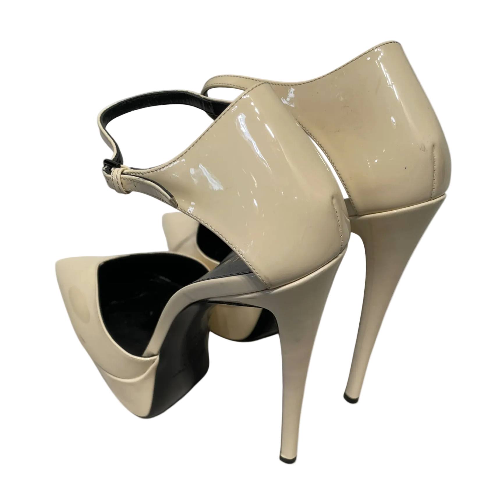 SAINT LAURENT/Heels/EU 38.5/Leather/CRM/POINTED HEEL PLATFORM PUMP view 2
