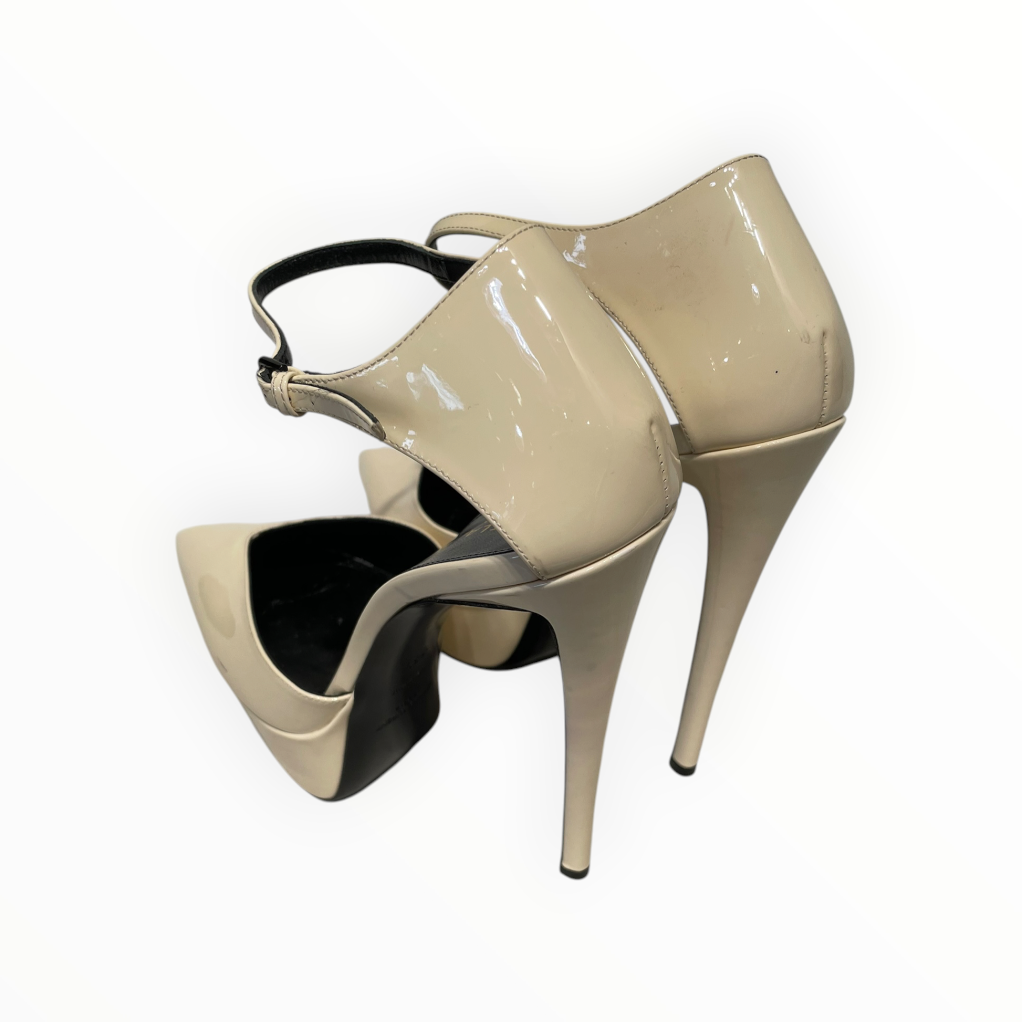 SAINT LAURENT/Heels/EU 38.5/Leather/CRM/POINTED HEEL PLATFORM PUMP view 2