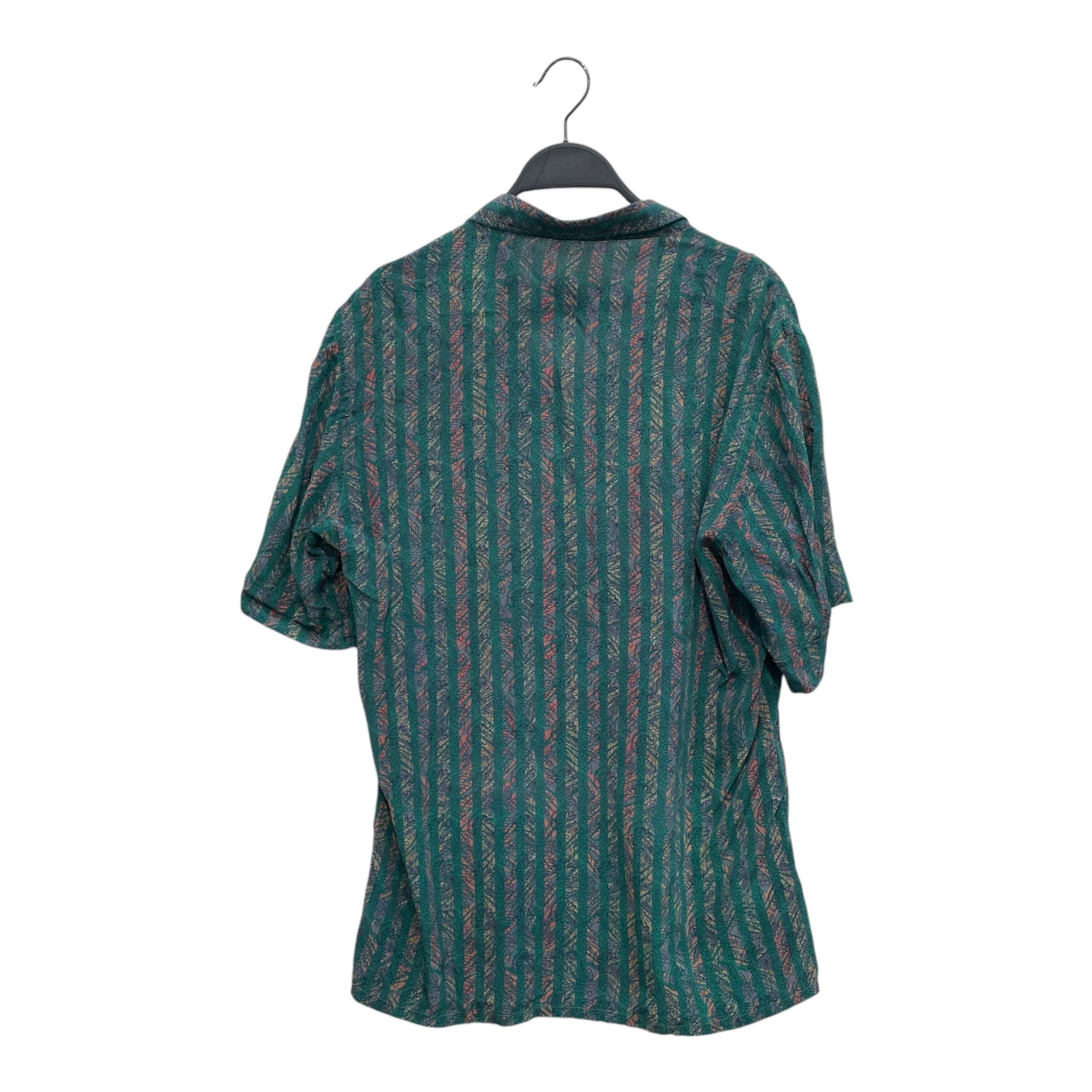 YVES SAINT LAURENT/SS Shirt/41/Silk/GRN/Stripe/FLORAL OUTLINE PRINT view 2