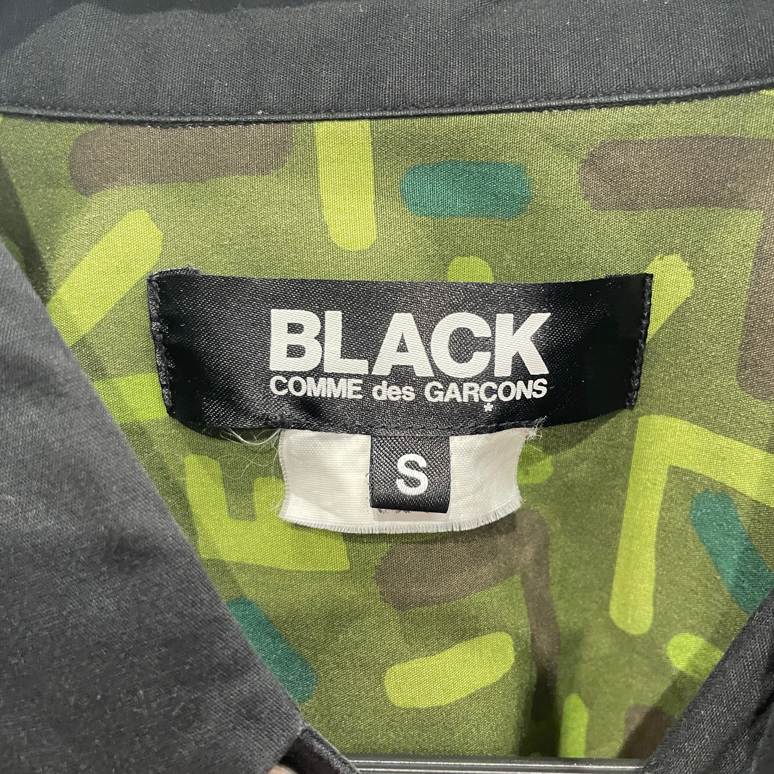 BLACK COMME des GARCONS/LS Shirt/S/Cotton/BLK/GEOMETRIC GRAPHIC SHOULDER view 3