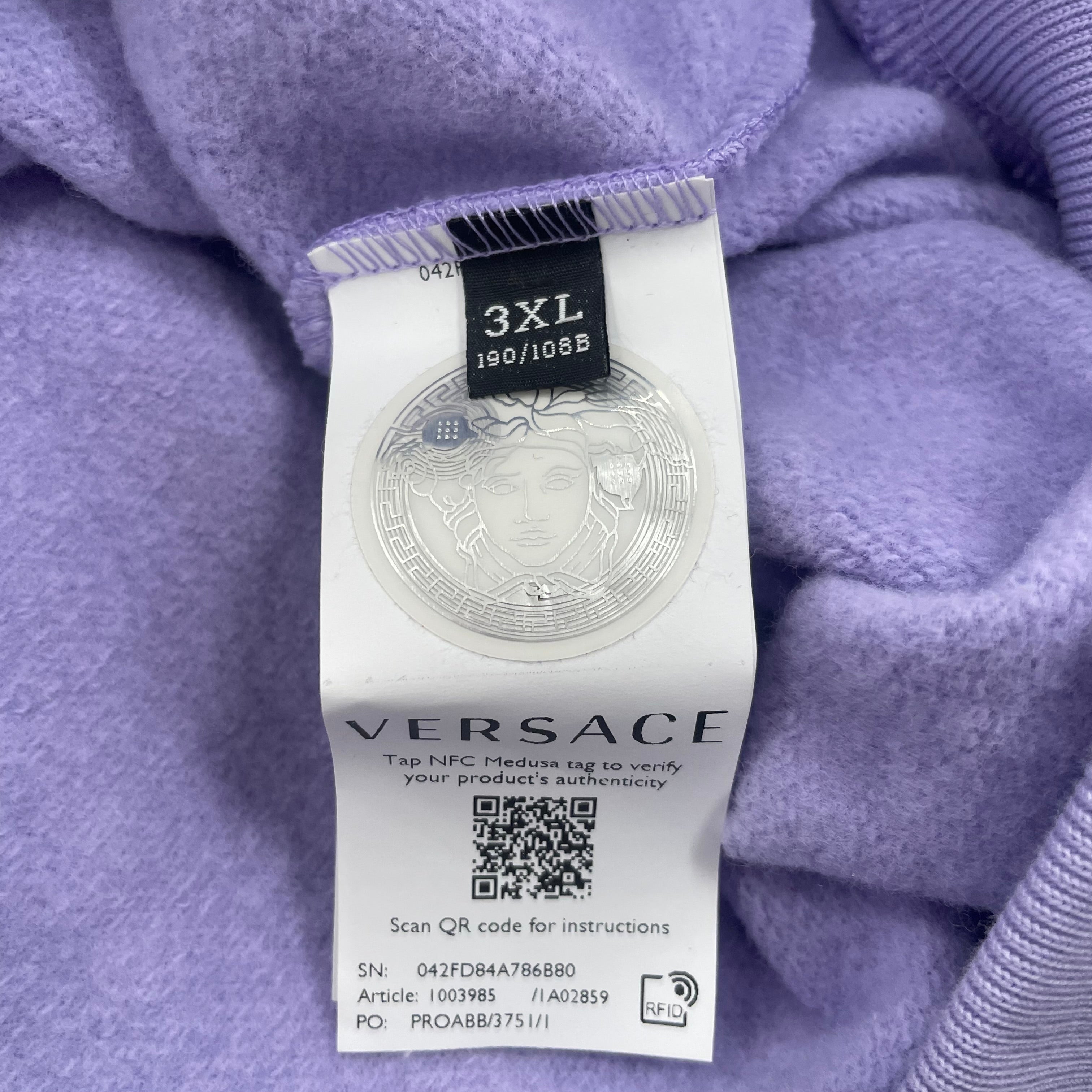VERSACE/Hoodie/XXXL/Graphic/Cotton/PPL/green/fuschia logo view 4