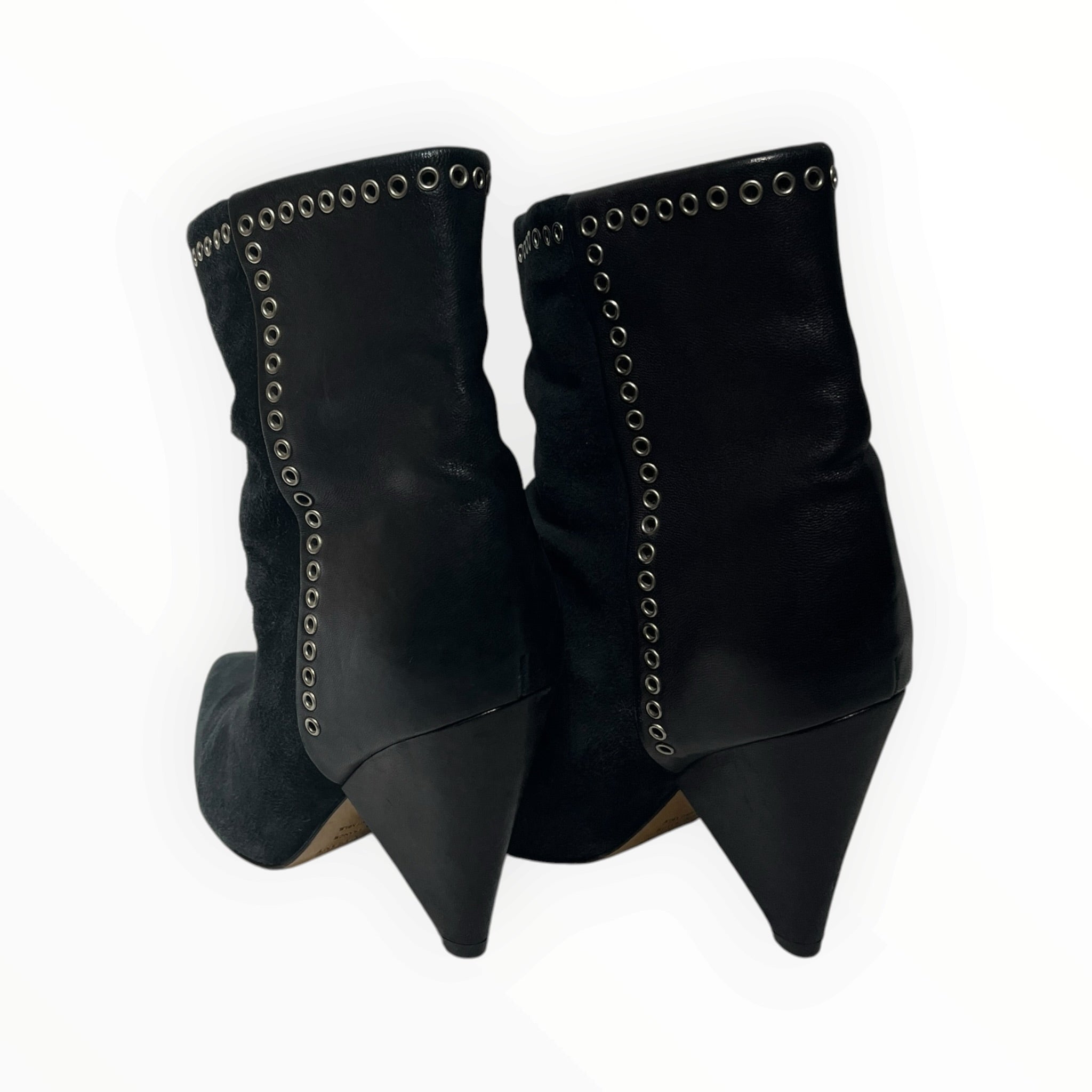 ISABEL MARANT/Heels/EU 38/Suede/BLK/triangle heel view 2