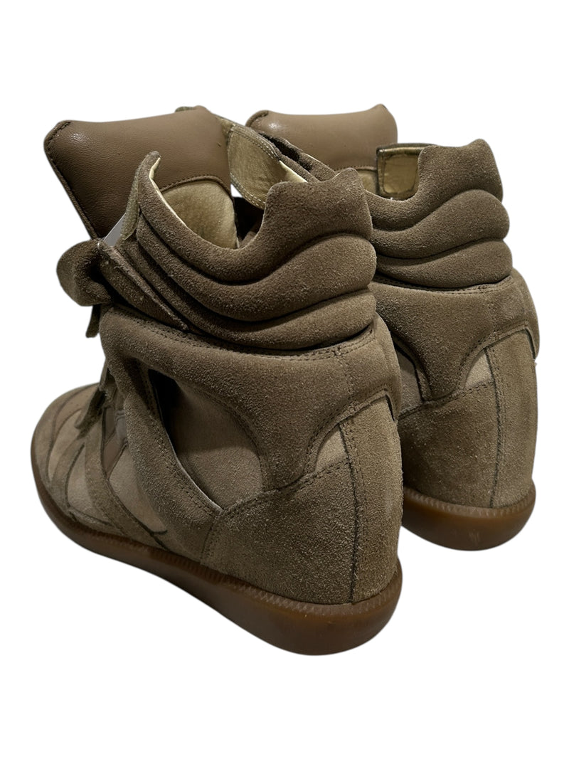 ISABEL MARANT ETOILE/Hi-Sneakers/EU 36/Suede/KHK/WEDGE HEEL MULTI STRAP
