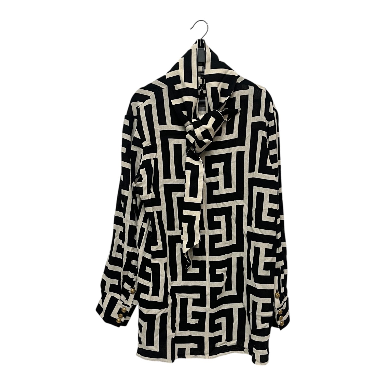 BALMAIN/LS T-Shirt/All Over Print/BLK/WHT MONOGRAM PRINT view 1