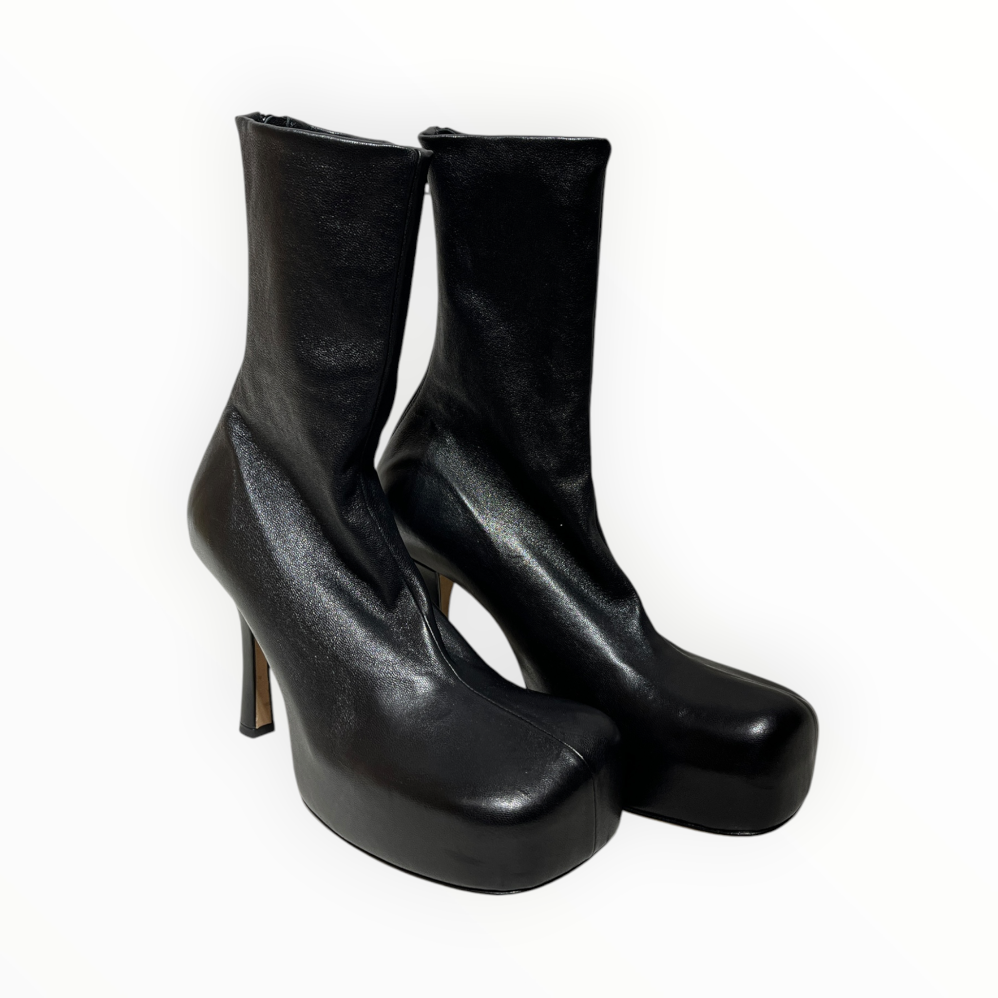 BOTTEGA VENETA/Heels/US 5.5/Leather/BLK/SOCK BOOTS view 1