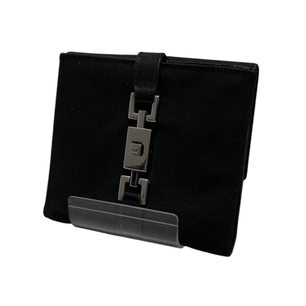 GUCCI/Bifold Wallet/Cotton/BLK/BUCKLE view 2