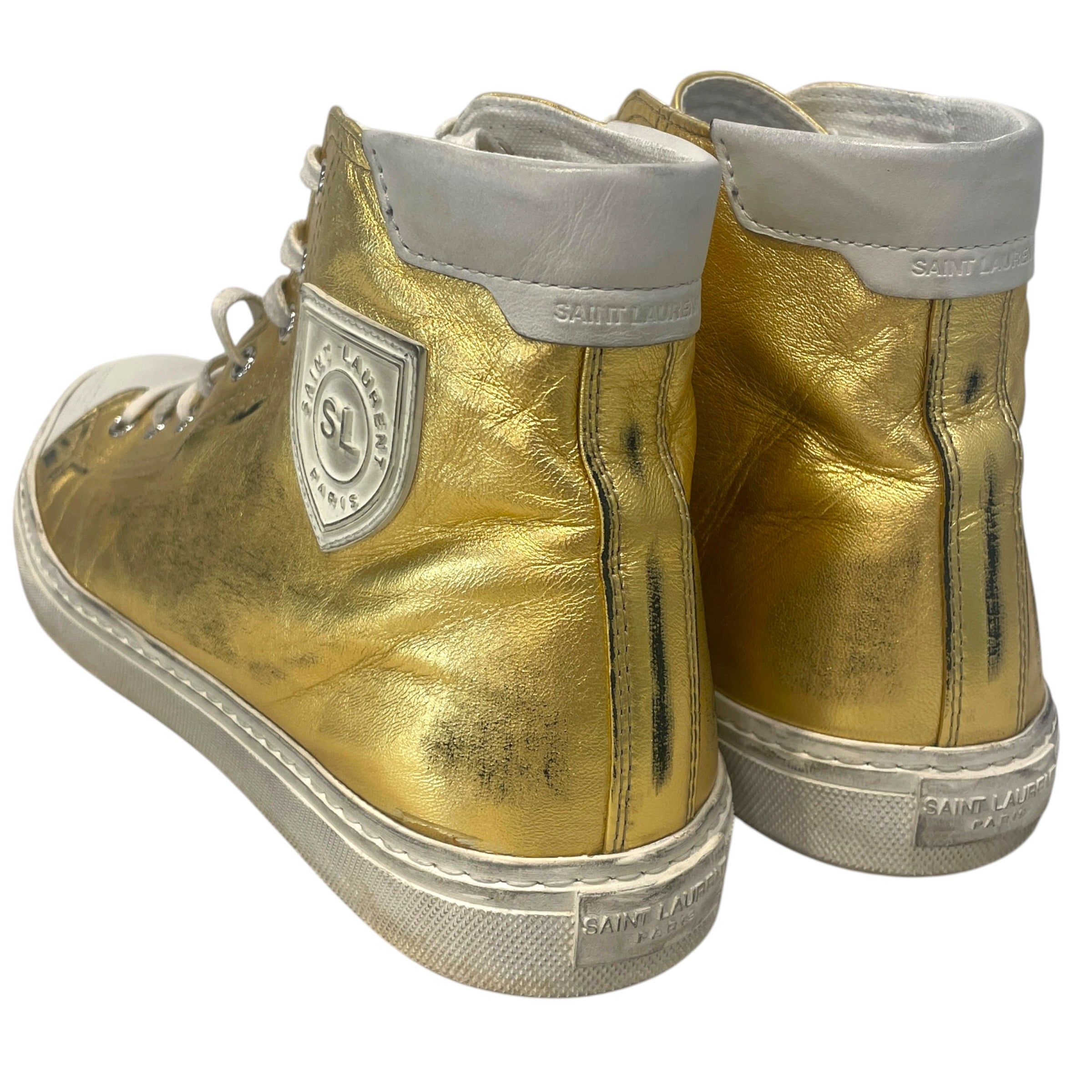 SAINT LAURENT/Hi-Sneakers/EU 42/Leather/GLD/Bedford Distressed Gold view 2