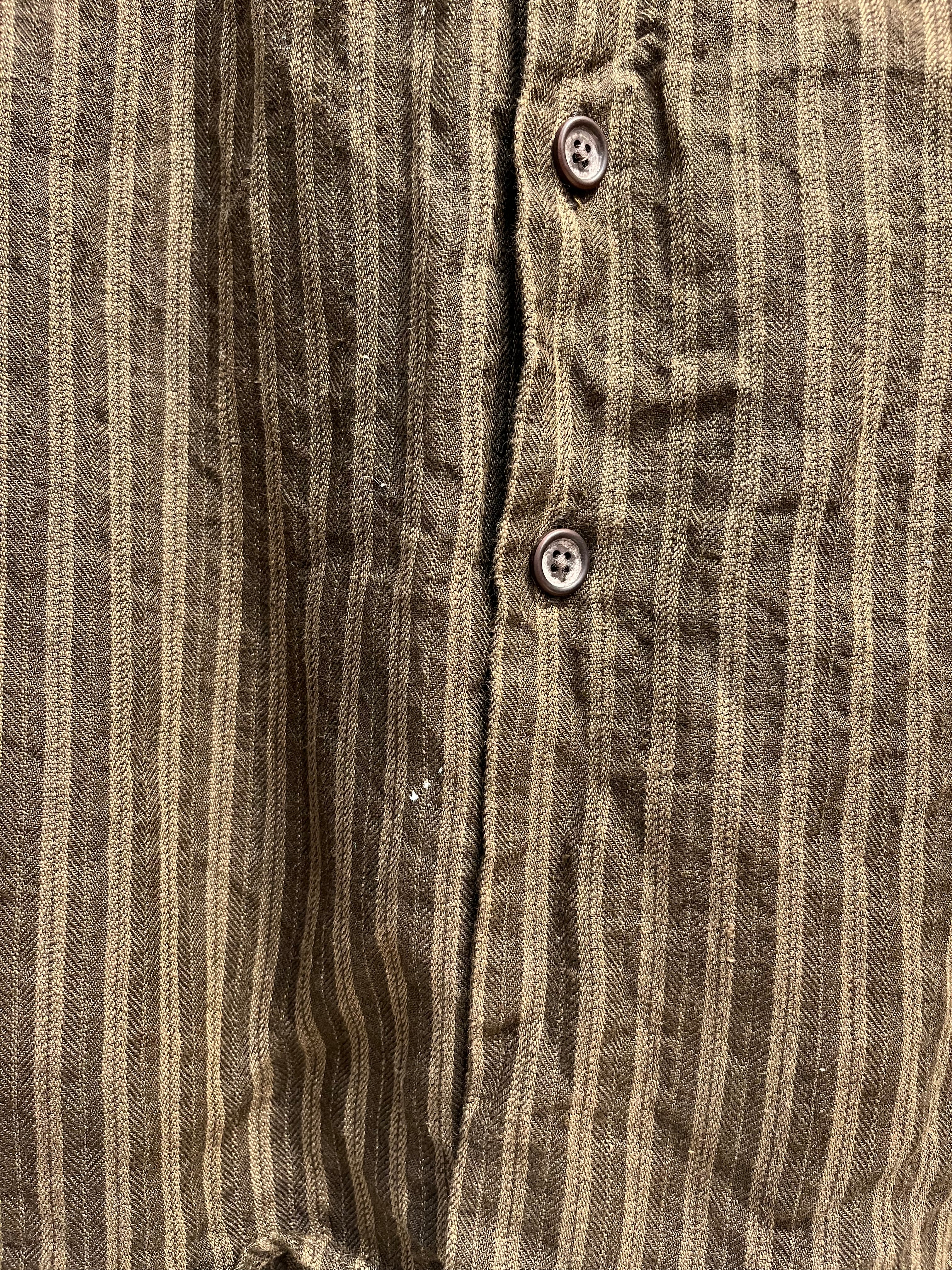 evan kinori/LS Shirt/L/Linen/BRW/Stripe/LINEN STRIPED HBT BIGSHIRT view 5