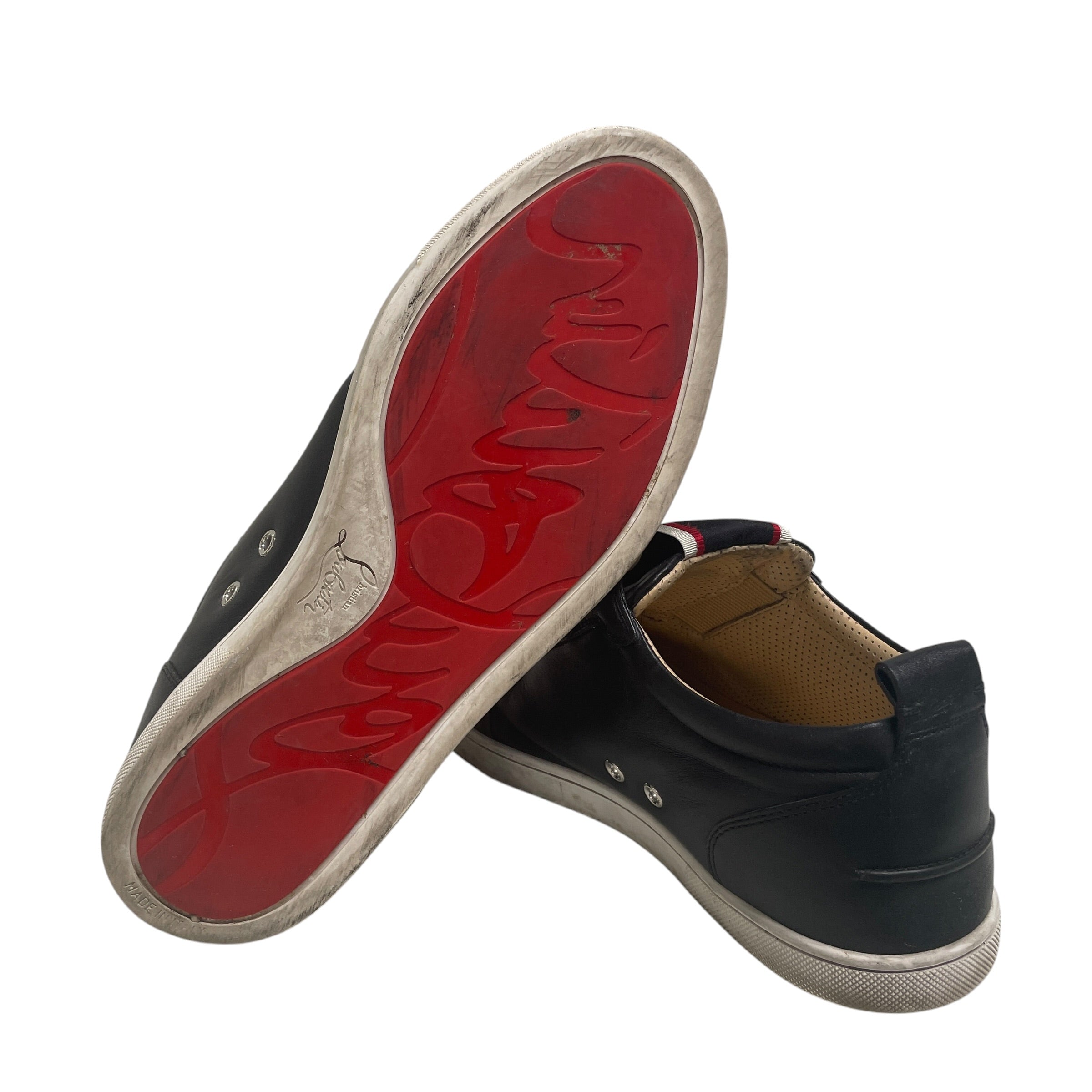 Christian Louboutin/Low-Sneakers/EU 41.5/Leather/BLK/spike studs view 3