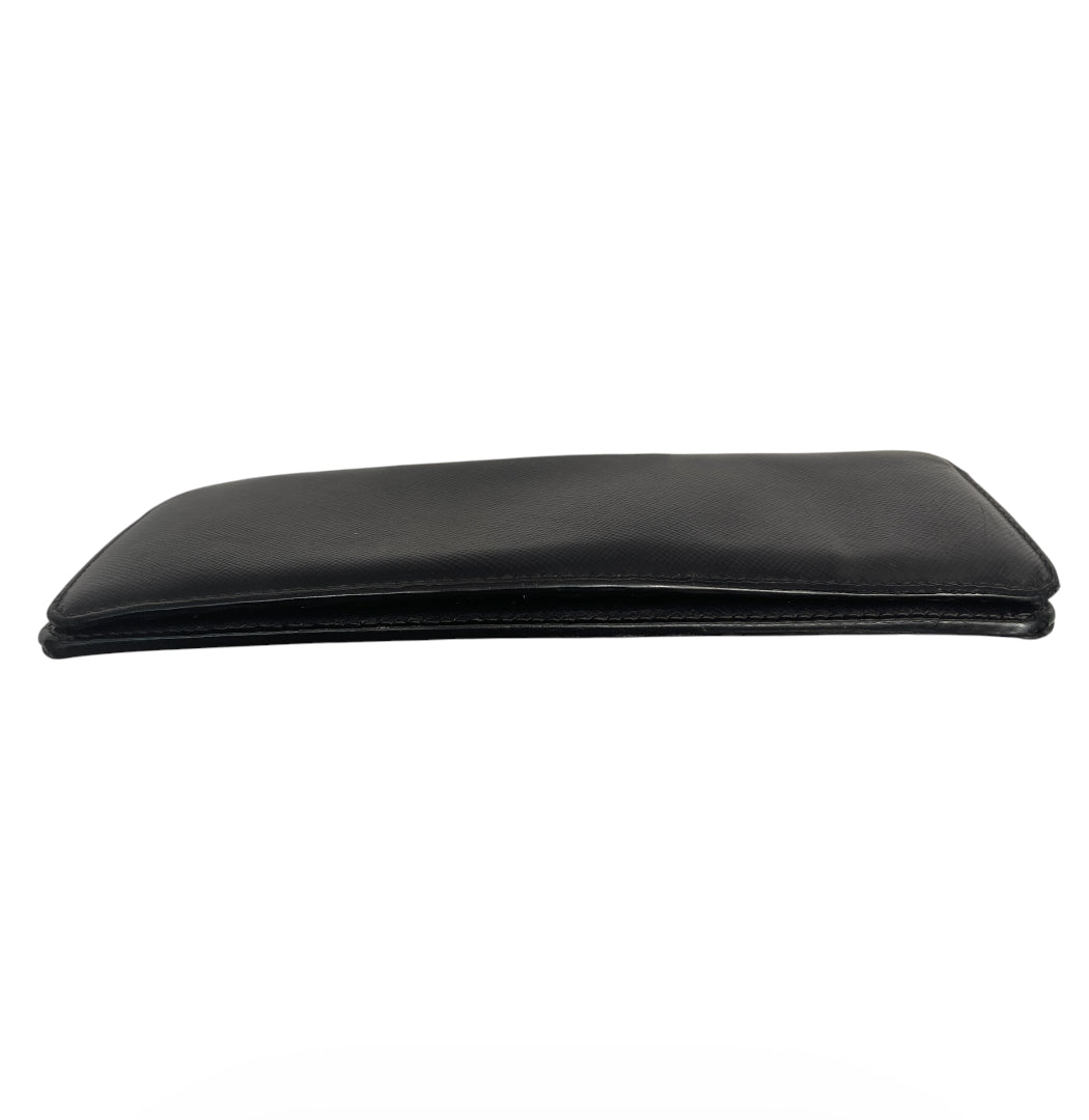 PRADA/Long Wallet/Leather/BLK/M's/METALLIC INNER FLAT WALLET view 3