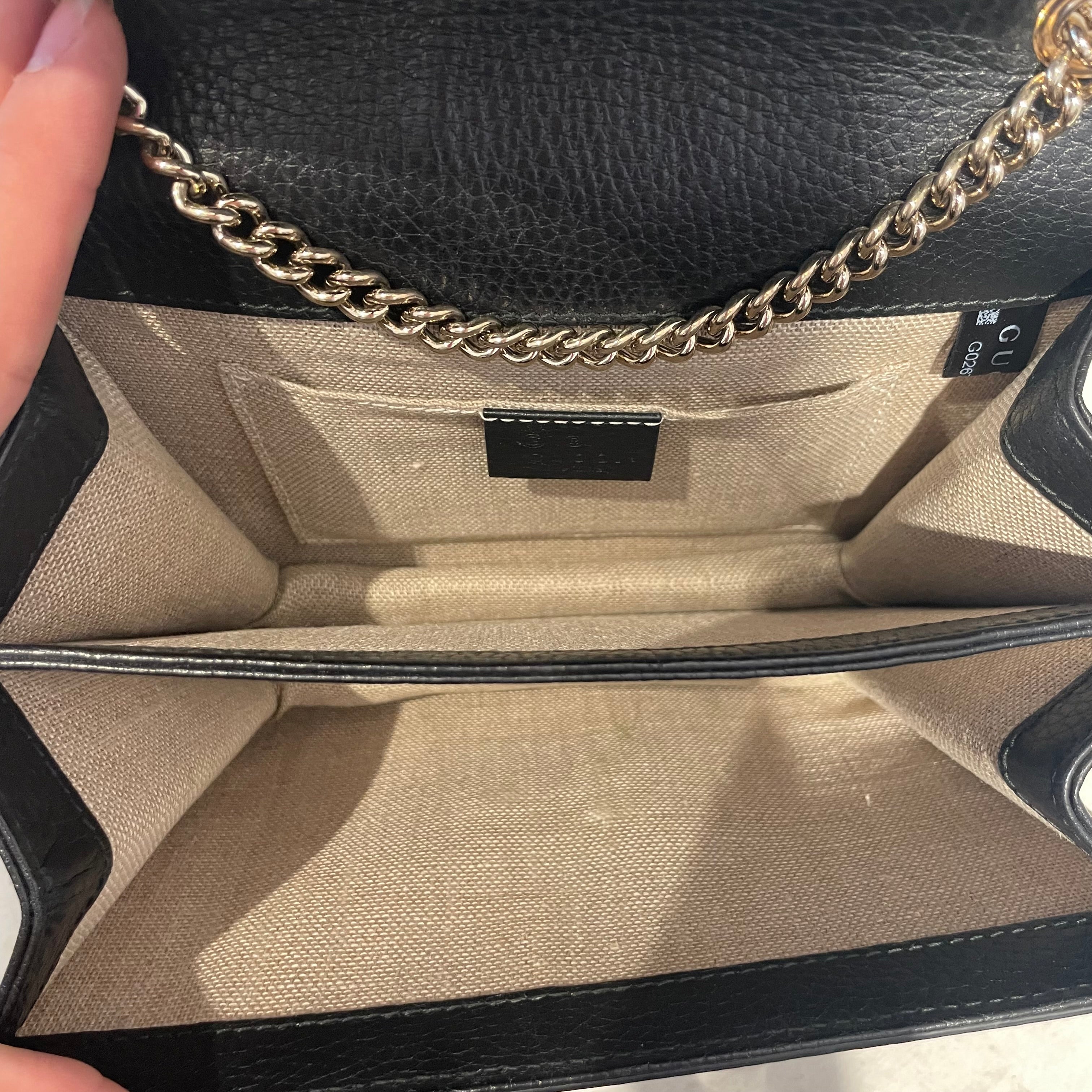 GUCCI/Cross Body Bag/Leather/BLK/G Chain Shoulder BAg view 4