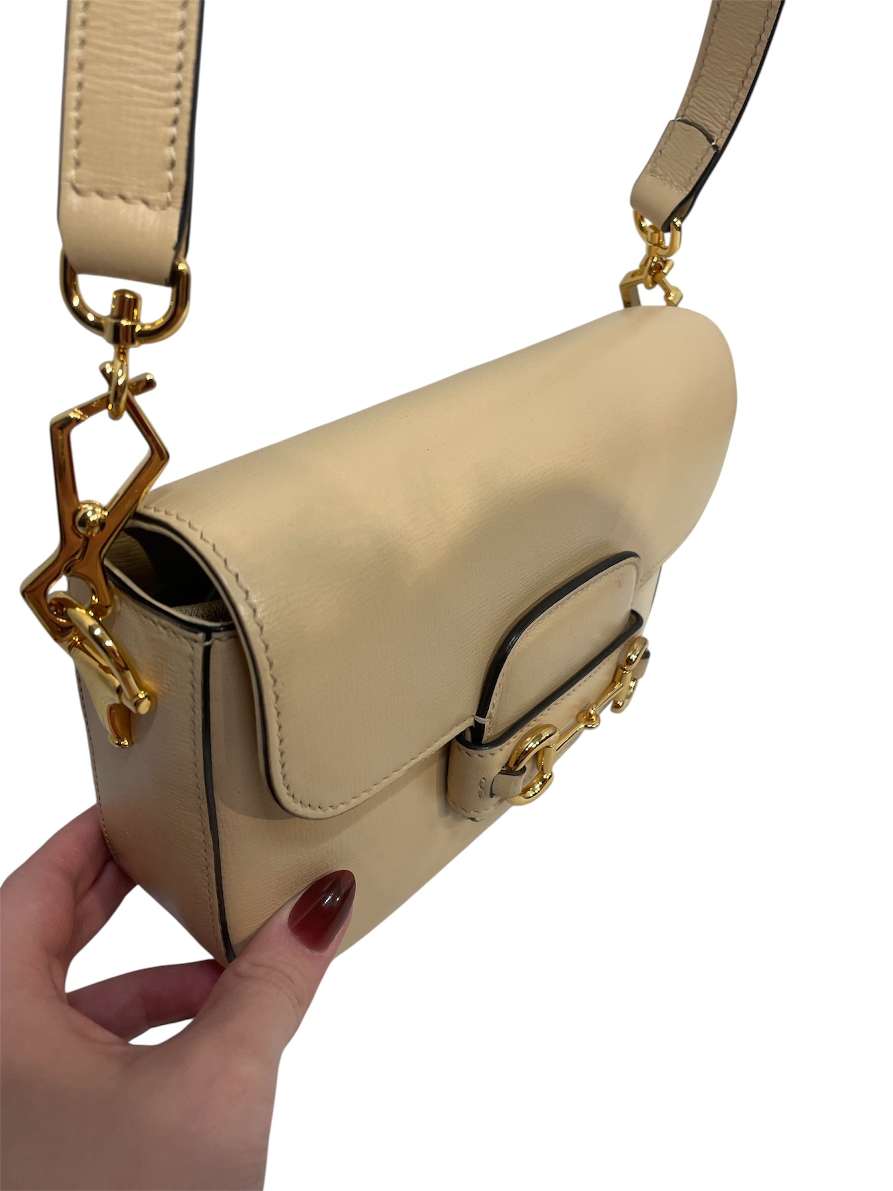 GUCCI/Cross Body Bag/Leather/CRM/Horsebit 1955 view 6
