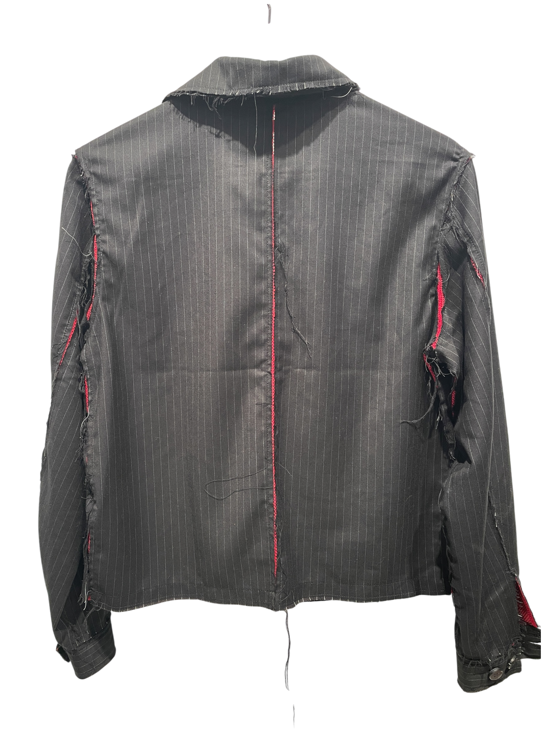 NO MAINTENANCE/Jacket/XS/Stripe/Polyester/BLK/RAW EDGE RED JERSEY view 2
