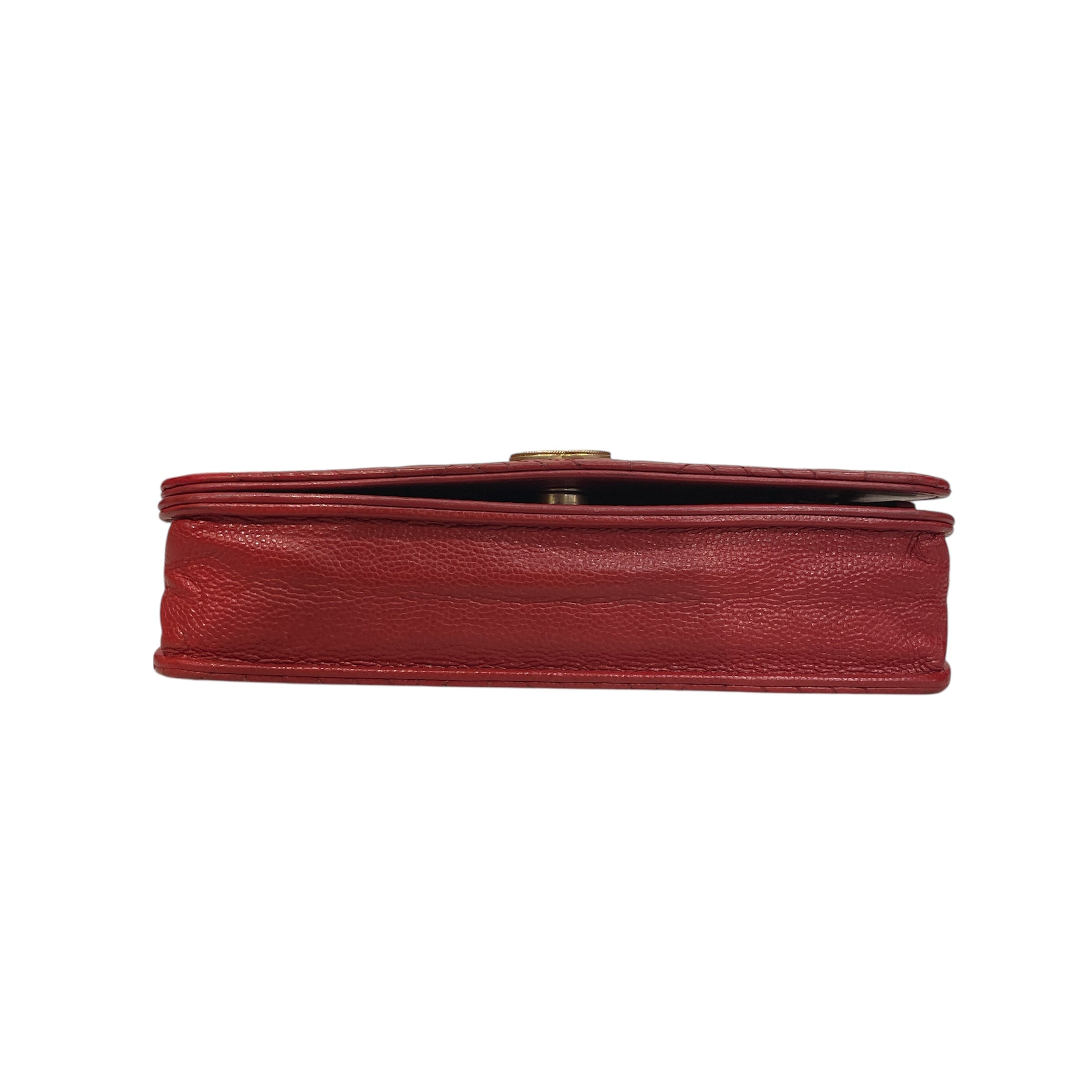 CHANEL/Cross Body Bag/Leather/RED/25217634 ZIG STITCH view 3
