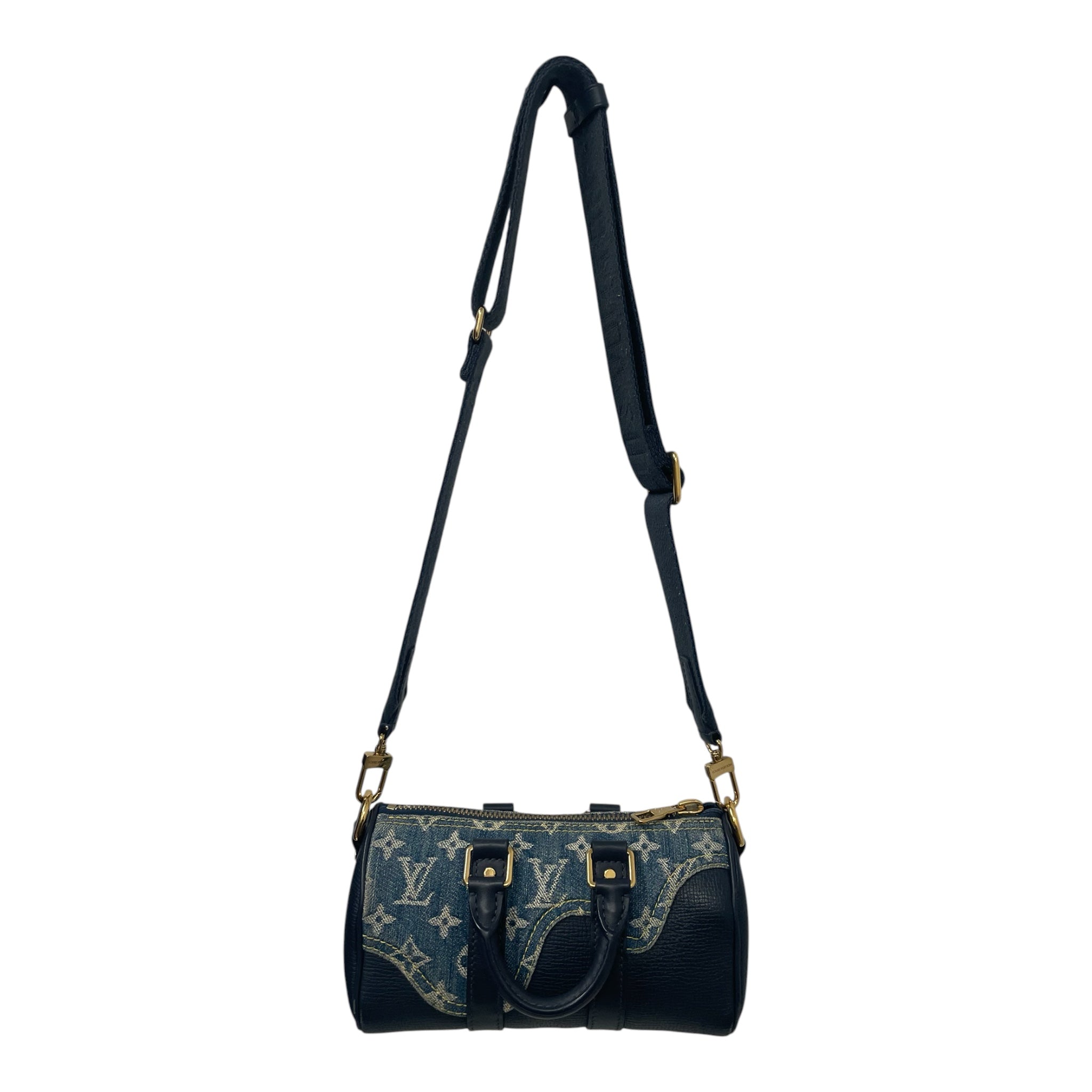 LOUIS VUITTON/Bag/Monogram/Denim/NVY/NIGO KEEPALL XS HEART PATCH view 2