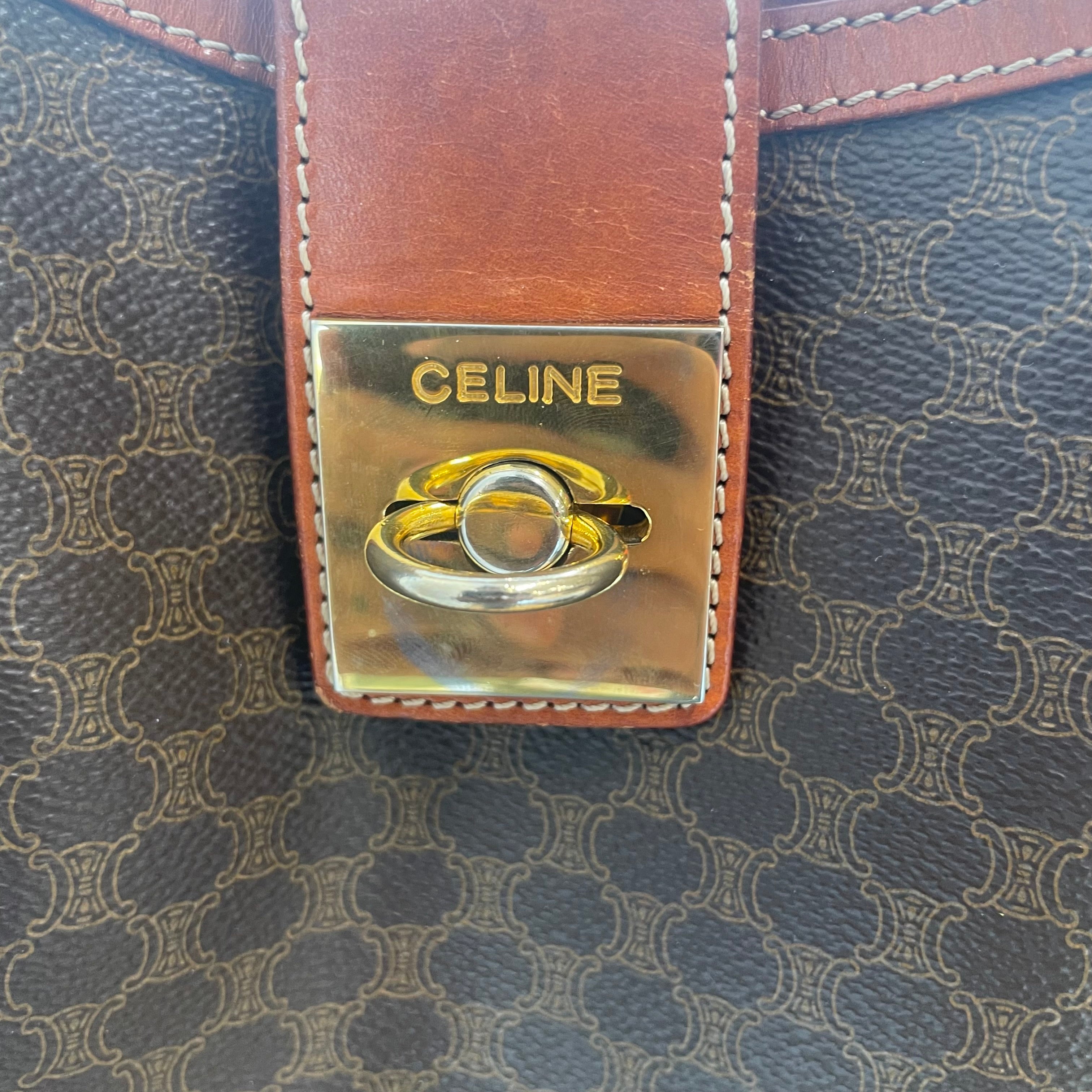 CELINE/Hand Bag/Monogram/Leather/BRW/Macadam Blasom Turn lock view 3