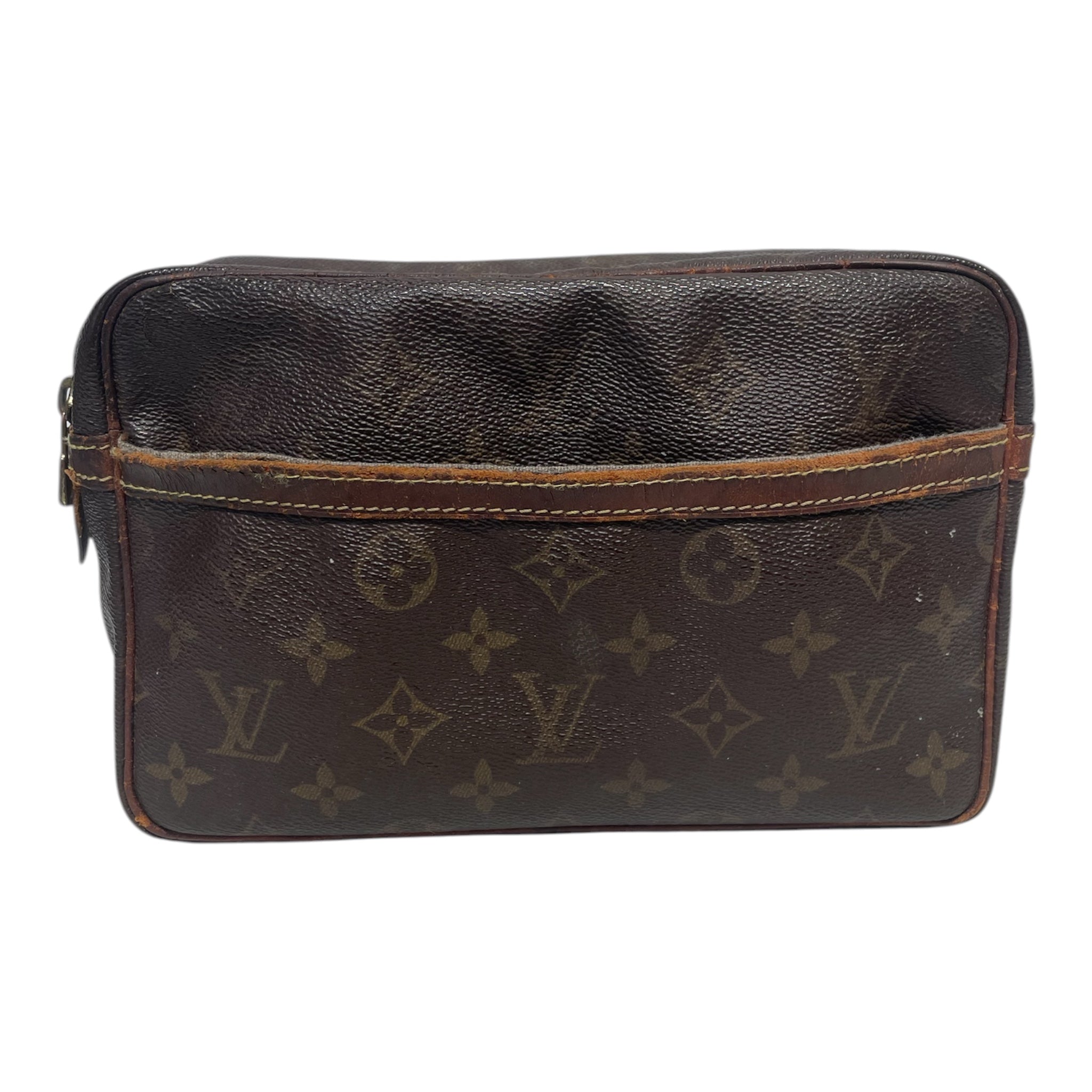 LOUIS VUITTON/Pouch/Monogram/Leather/BRW/Monogram makeup bag view 1