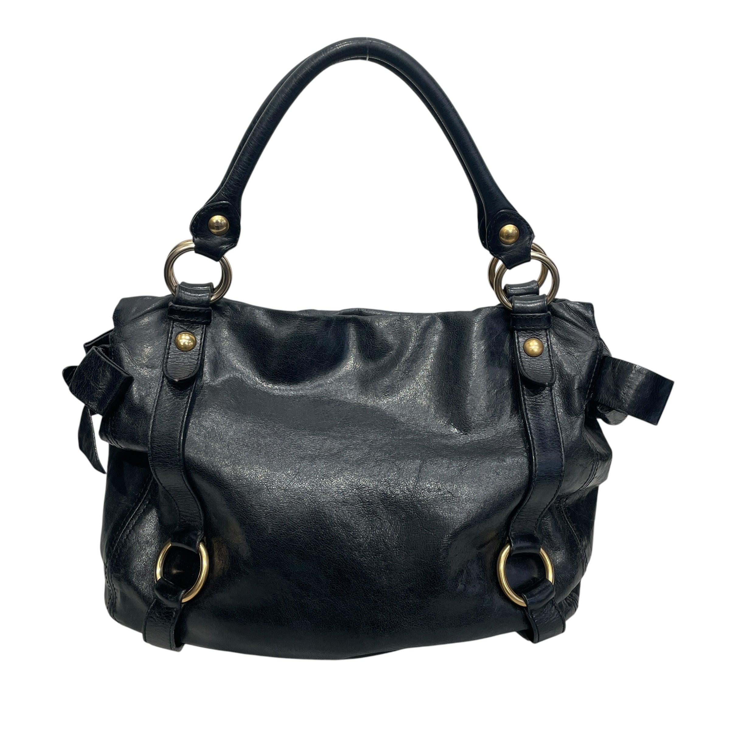MIU MIU/Bag/Leather/BLK/BOWS TOTE VITELLO view 1