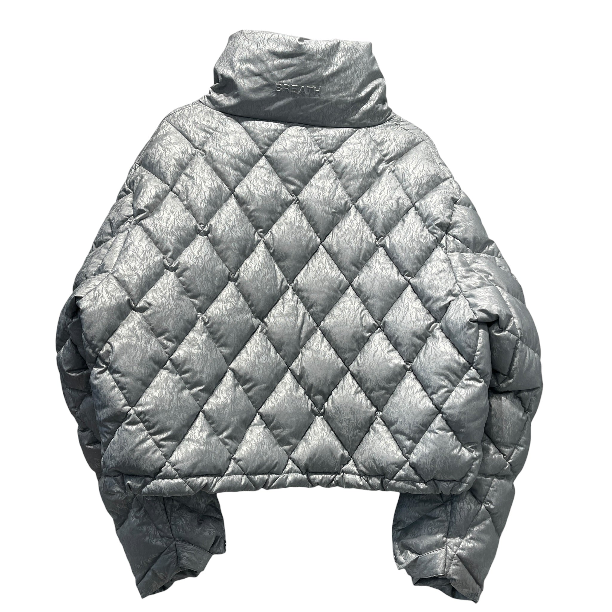 BREATH/Puffer Jkt/L/SLV/All Over Print/Silver Metallic Puffer Jacket view 2