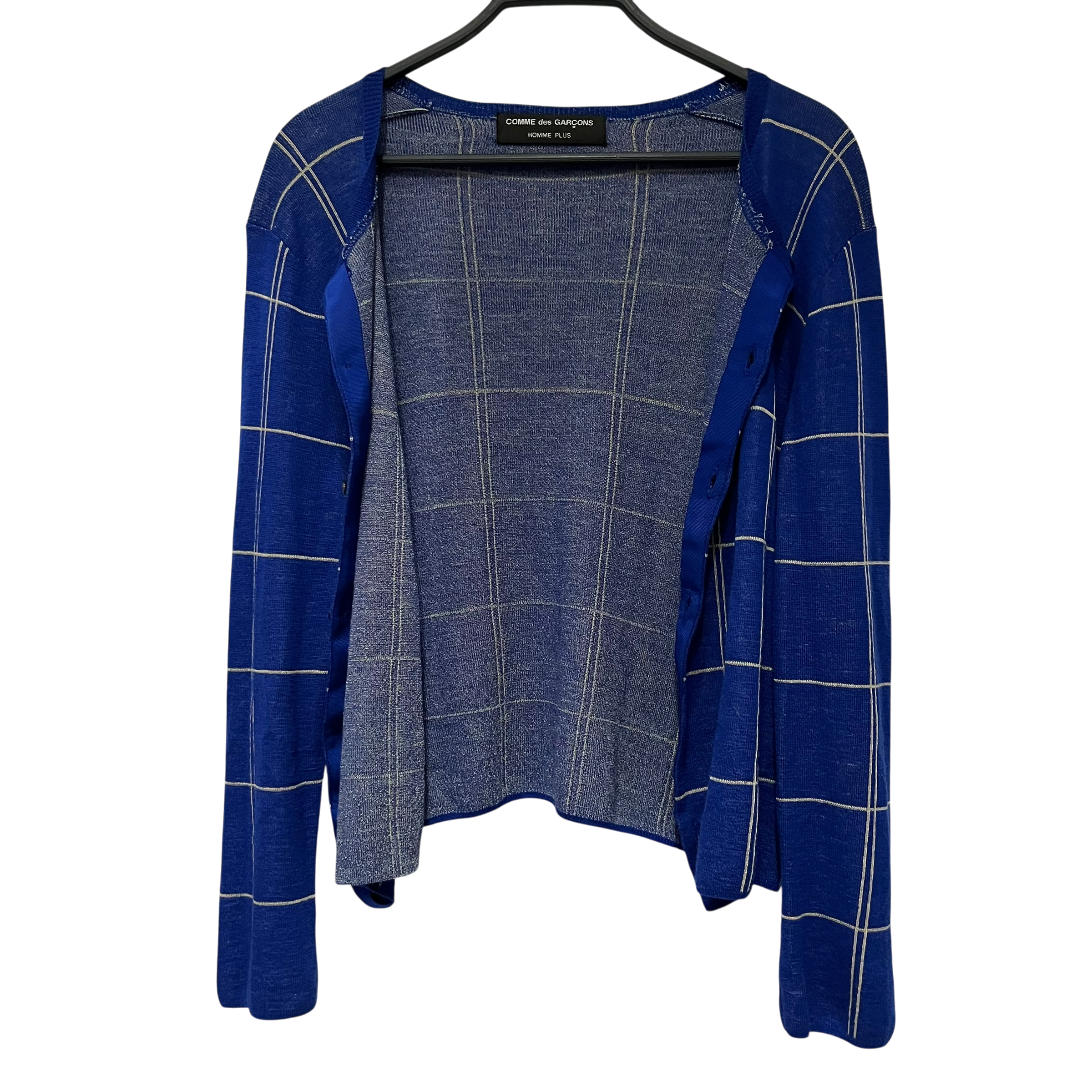 COMME des GARCONS HOMME PLUS/Heavy Cardigan/Stripe/Nylon/NVY/cdg cardigan blue view 3