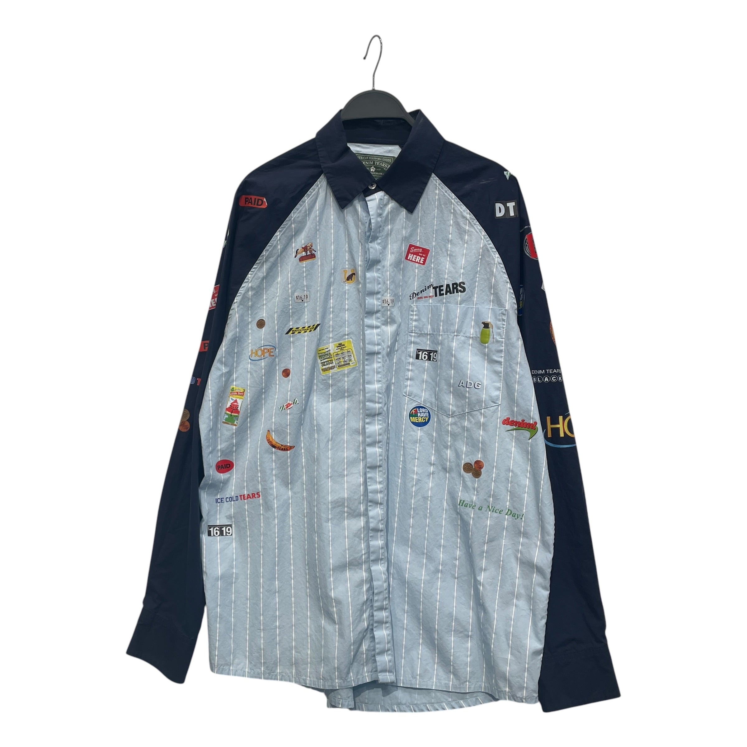 DENIM TEARS/LS Shirt/M/Cotton/BLU view 1