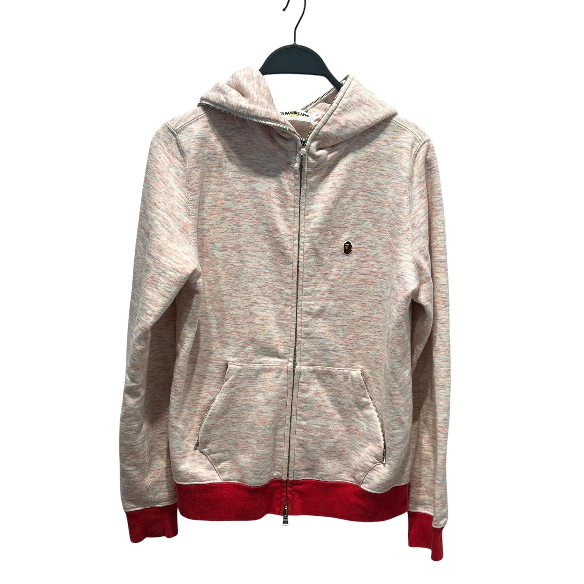 A BATHING APE/Zip Up Hoodie/S/Cotton/RED/CLASSICS FULL ZIP RED CUFFS view 1