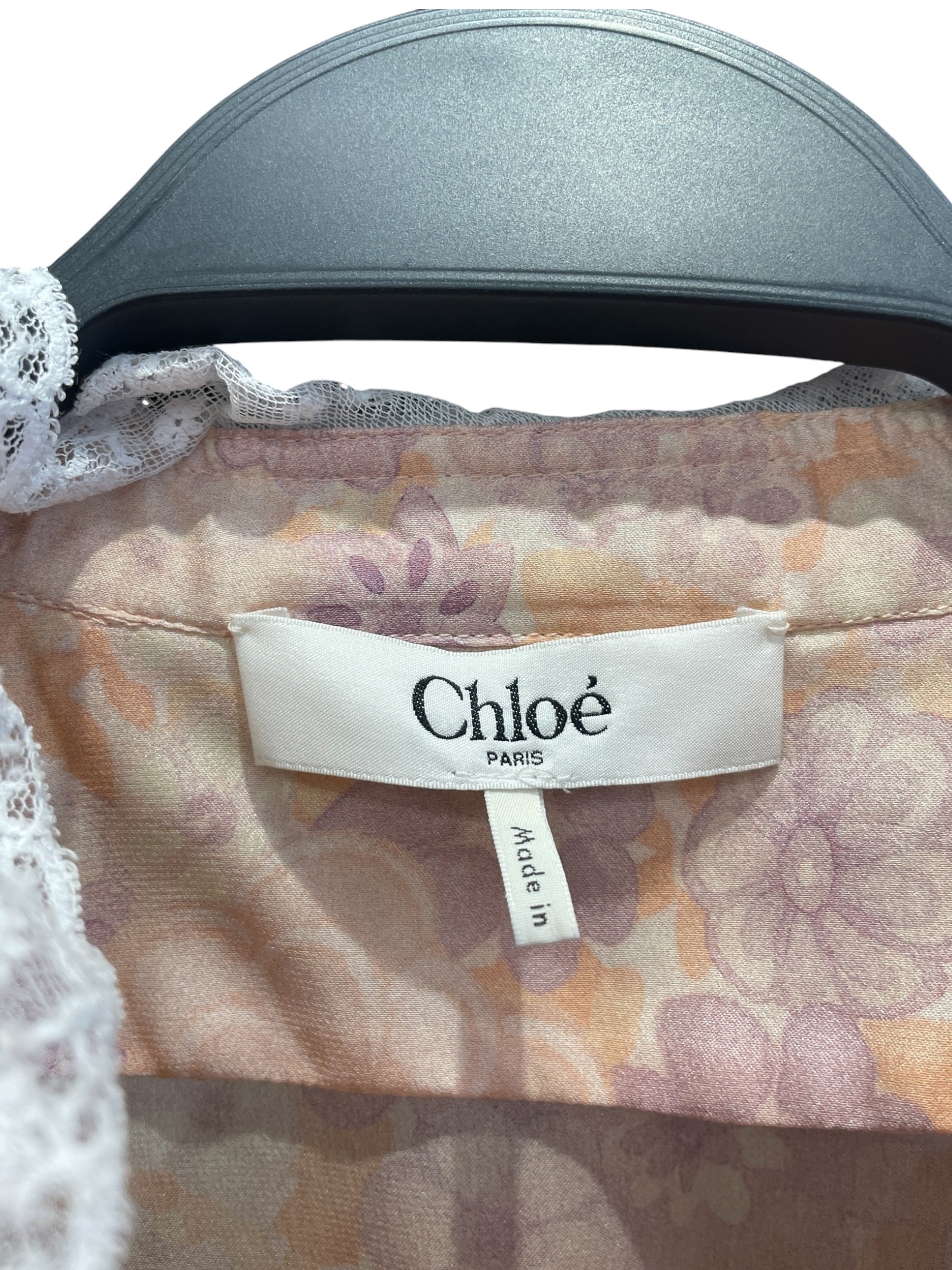 Chloe/LS Dress/42/Floral Pattern/Polyester/PNK/CHLOE PUFF SLEEVE MINI DRESS view 3