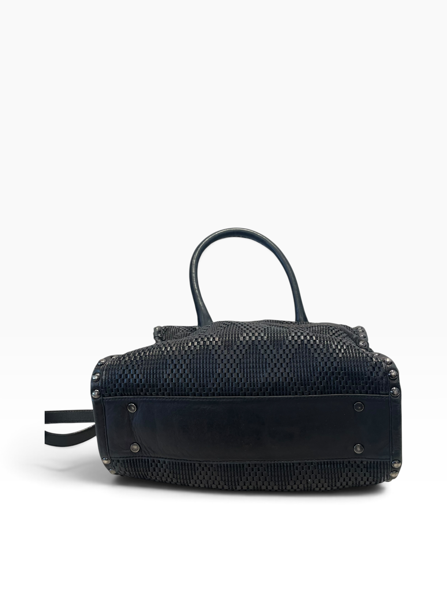 DIANE von FURSTENBERG/Cross Body Bag/Leather/BLK/wooven studded view 3