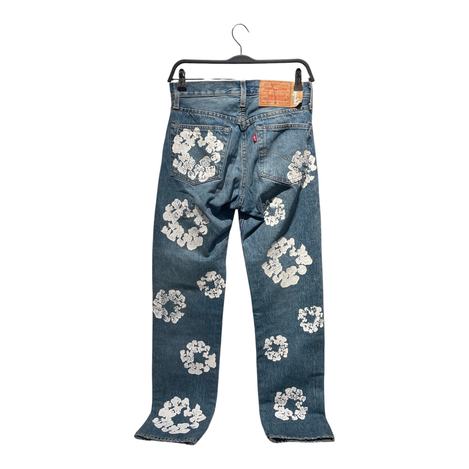 DENIM TEARS/Straight Pants/27/Denim/BLU/All Over Print/floral print wreaths view 2