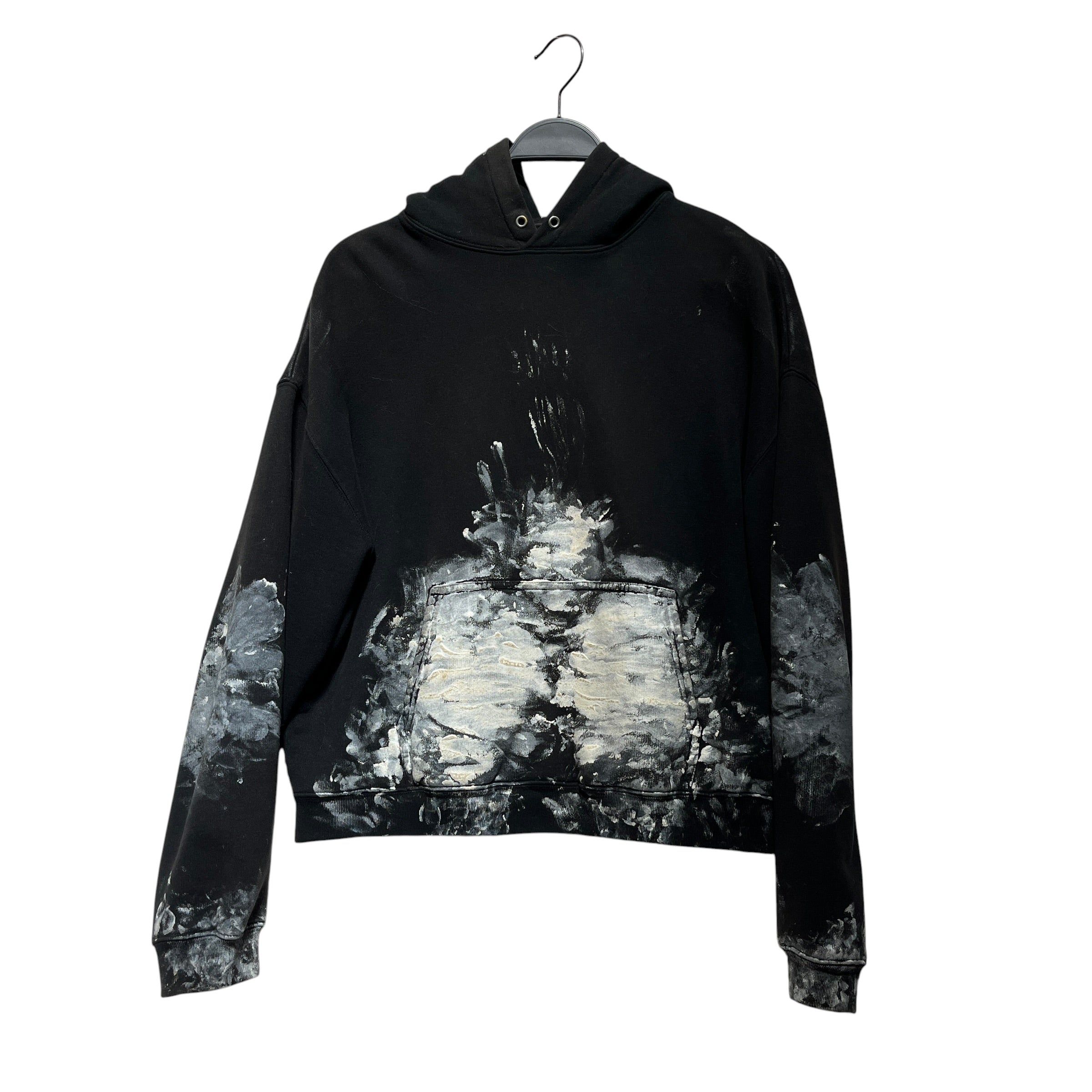 BALENCIAGA/Hoodie/XL/Cotton/BLK/Painted Pullover Hoodie view 1